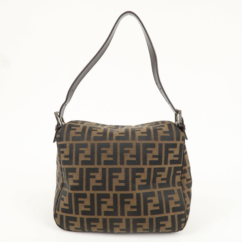 FENDI Zucca Canvas Leather Shoulder Bag Brown 222826