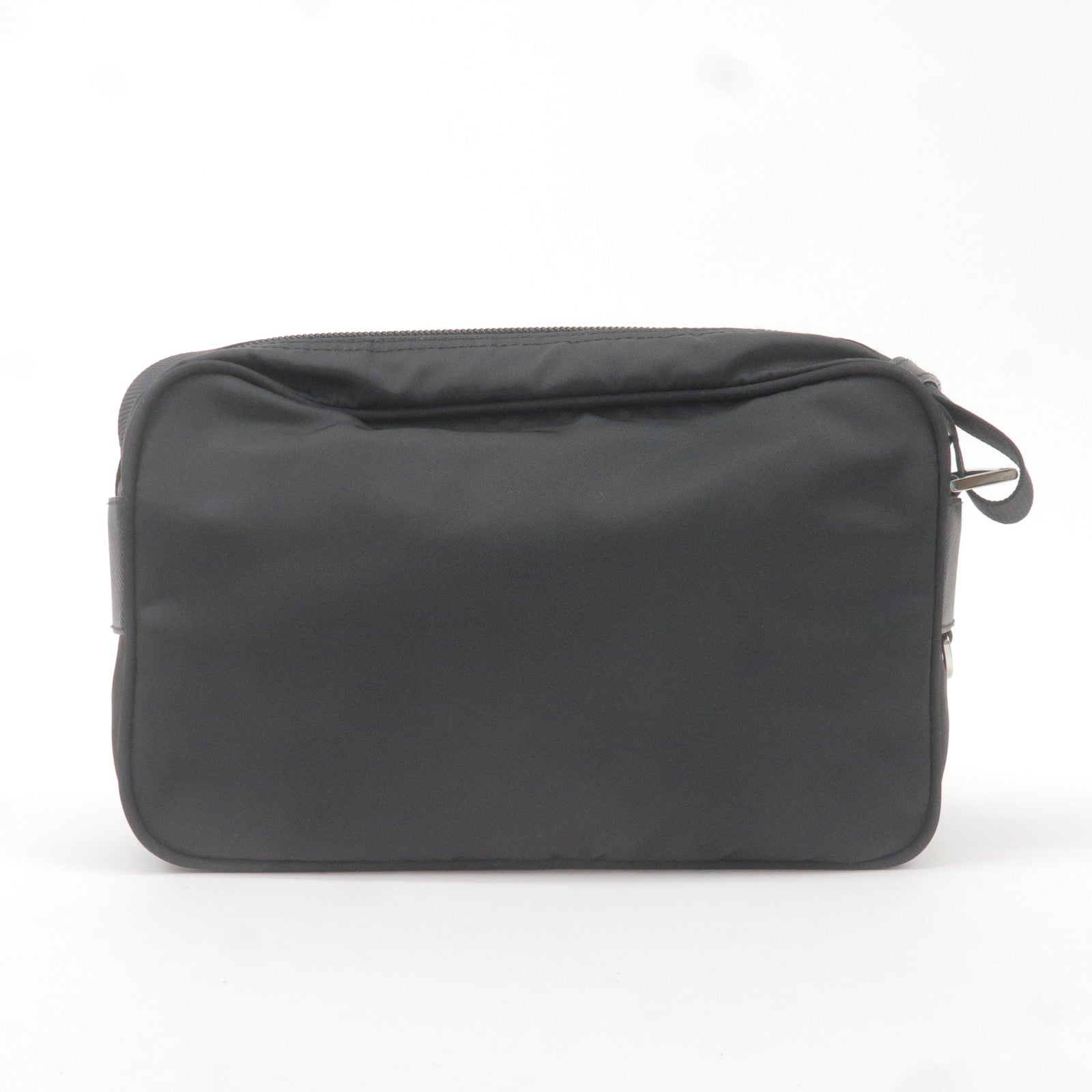 Prada Logo Nylon Leather Shoulder Bag Crossbody Bag Black 1BC167