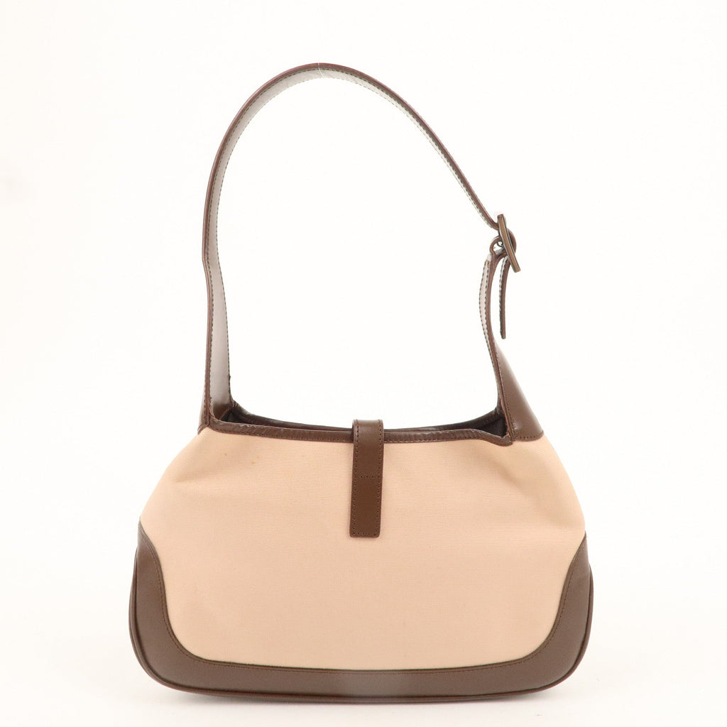 GUCCI Jackie Canvas Leather Shoulder Bag 001.3735 Pink Brown
