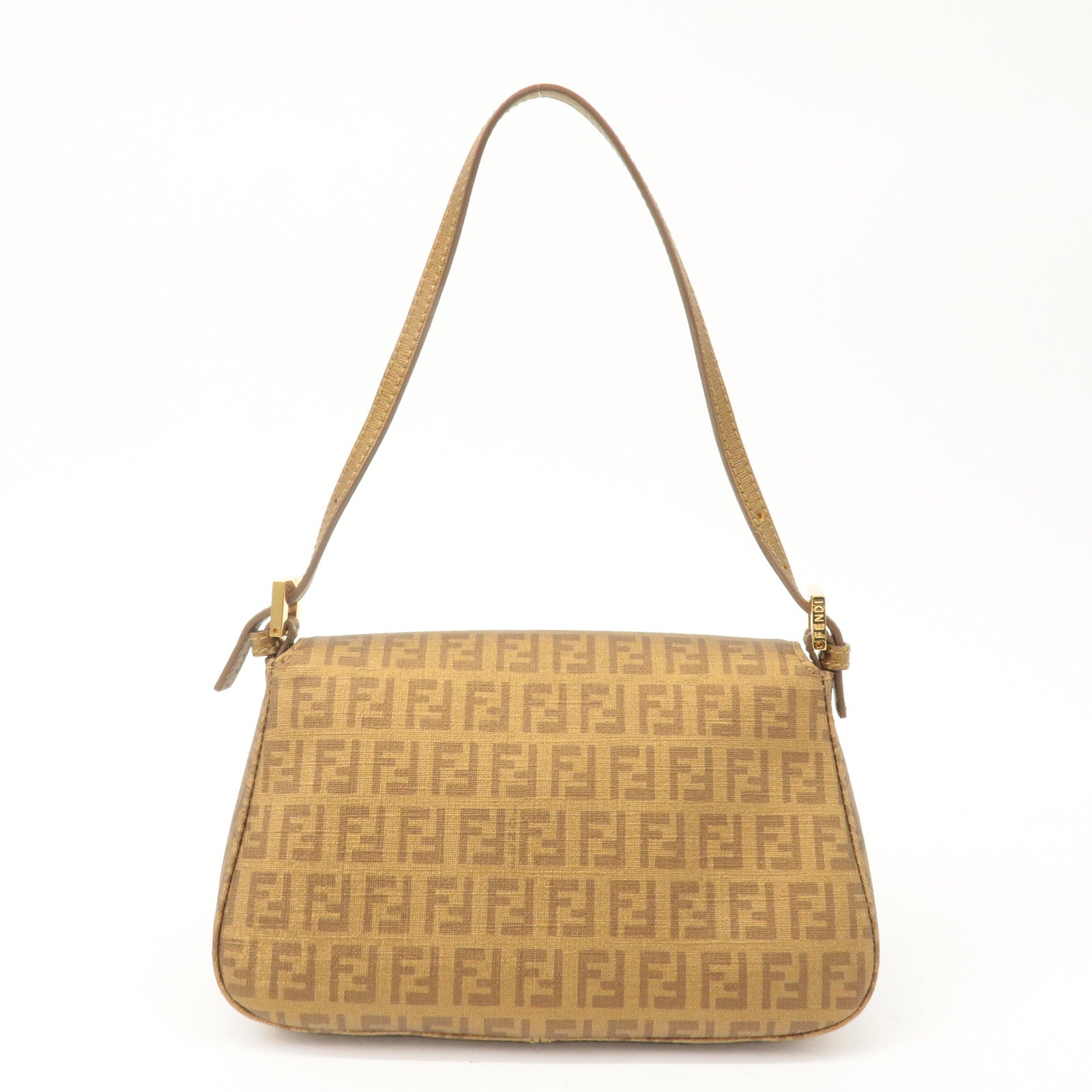 FENDI Zucchino Mamma Baguette PVC Leather Shoulder Bag 8BR180