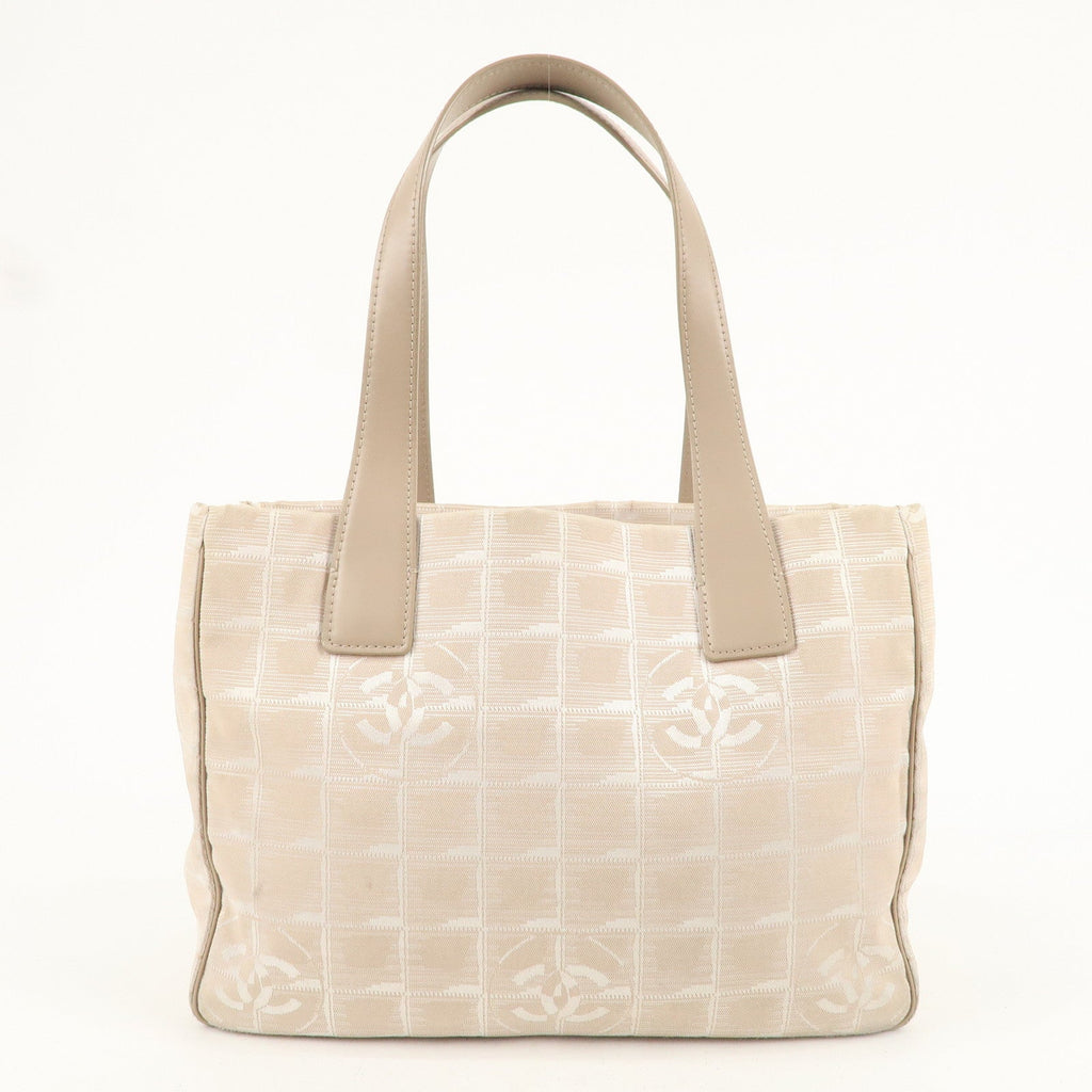 CHANEL New Travel Line PM Nylon Jacquard Tote Bag Beige A20457