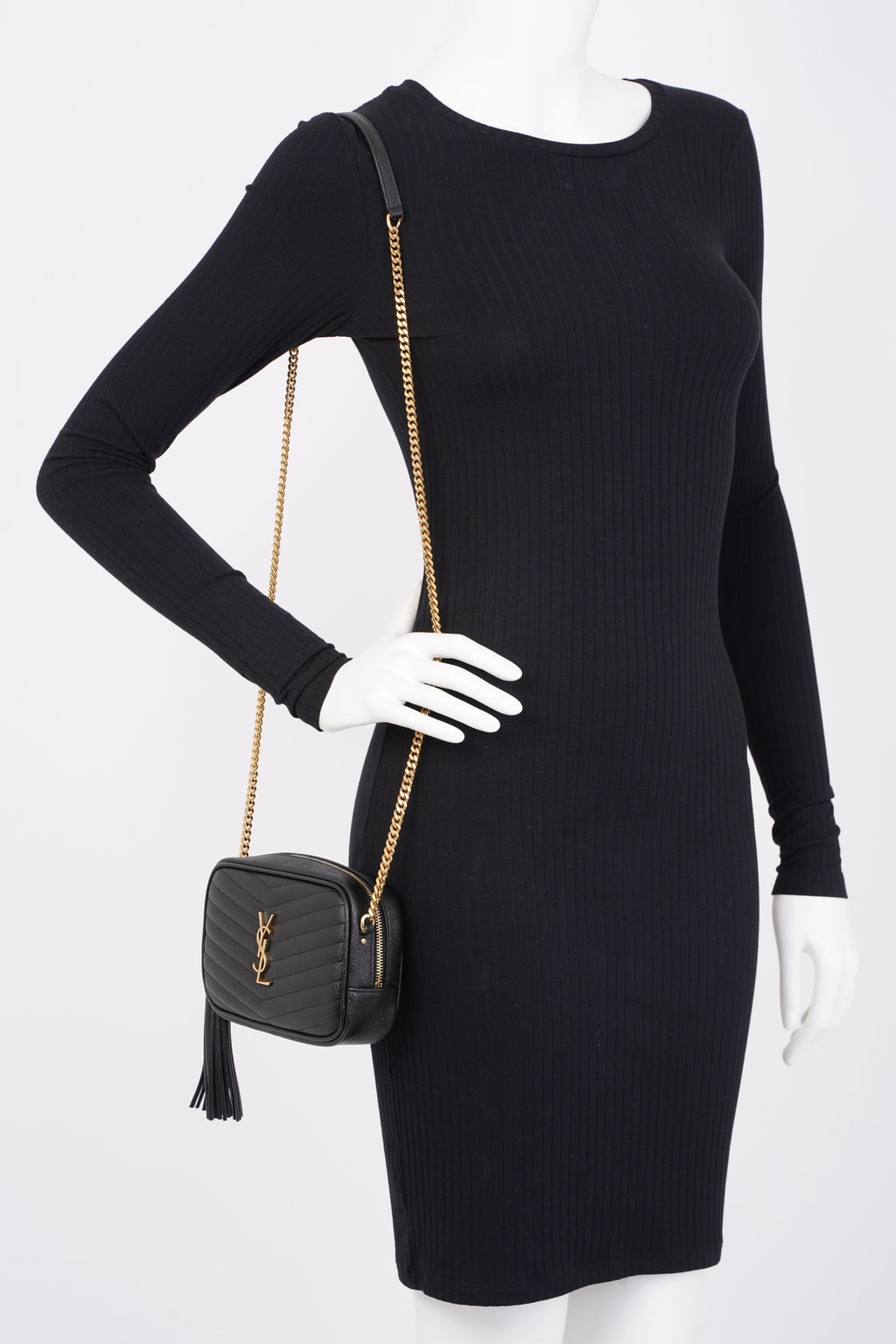 Saint Laurent Lou Mini Camera Bag Black Leather