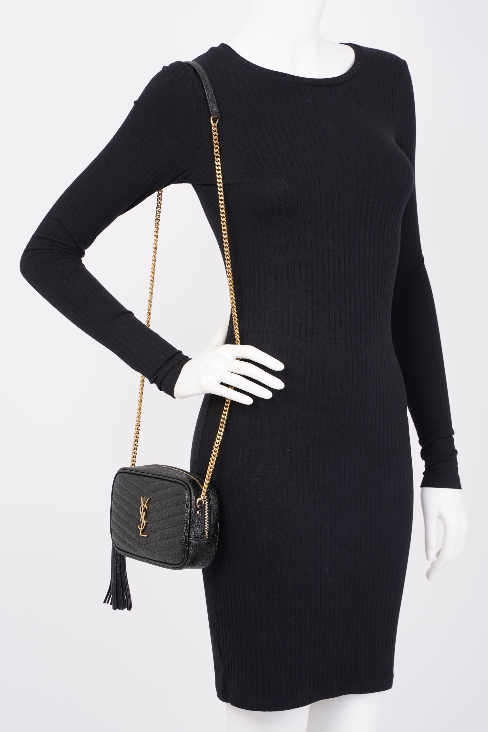 Saint Laurent Lou Mini Camera Bag Black Leather