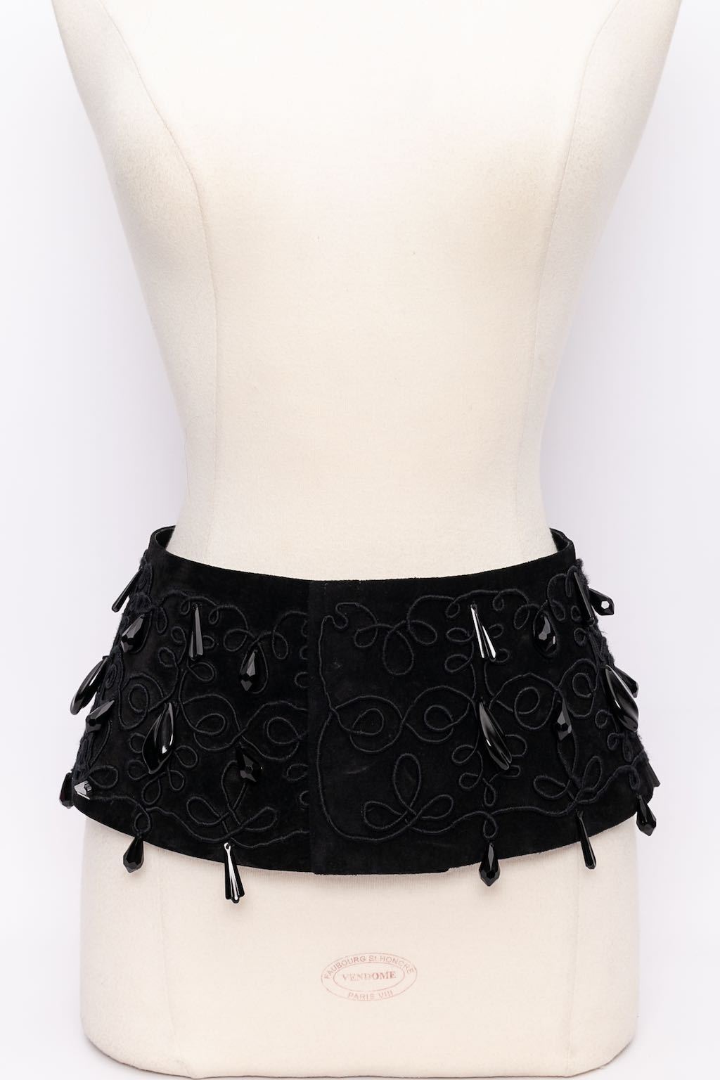Ceinture noir en daim Dior