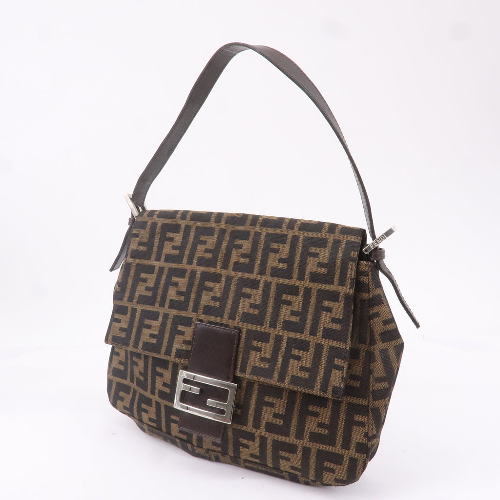 FENDI Zucca Canvas Leather Shoulder Bag 26325