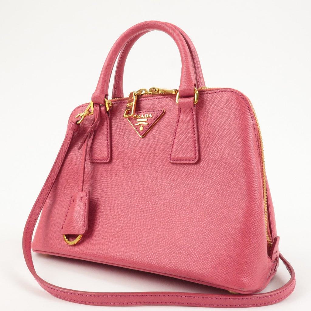 Prada Logo Leather 2Way Hand Bag Shoulder Bag Pink BL0838