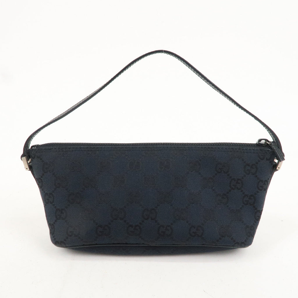 GUCCI Set of 2 Boat Bag GG Canvas Leather Pouch 07198 039.1103