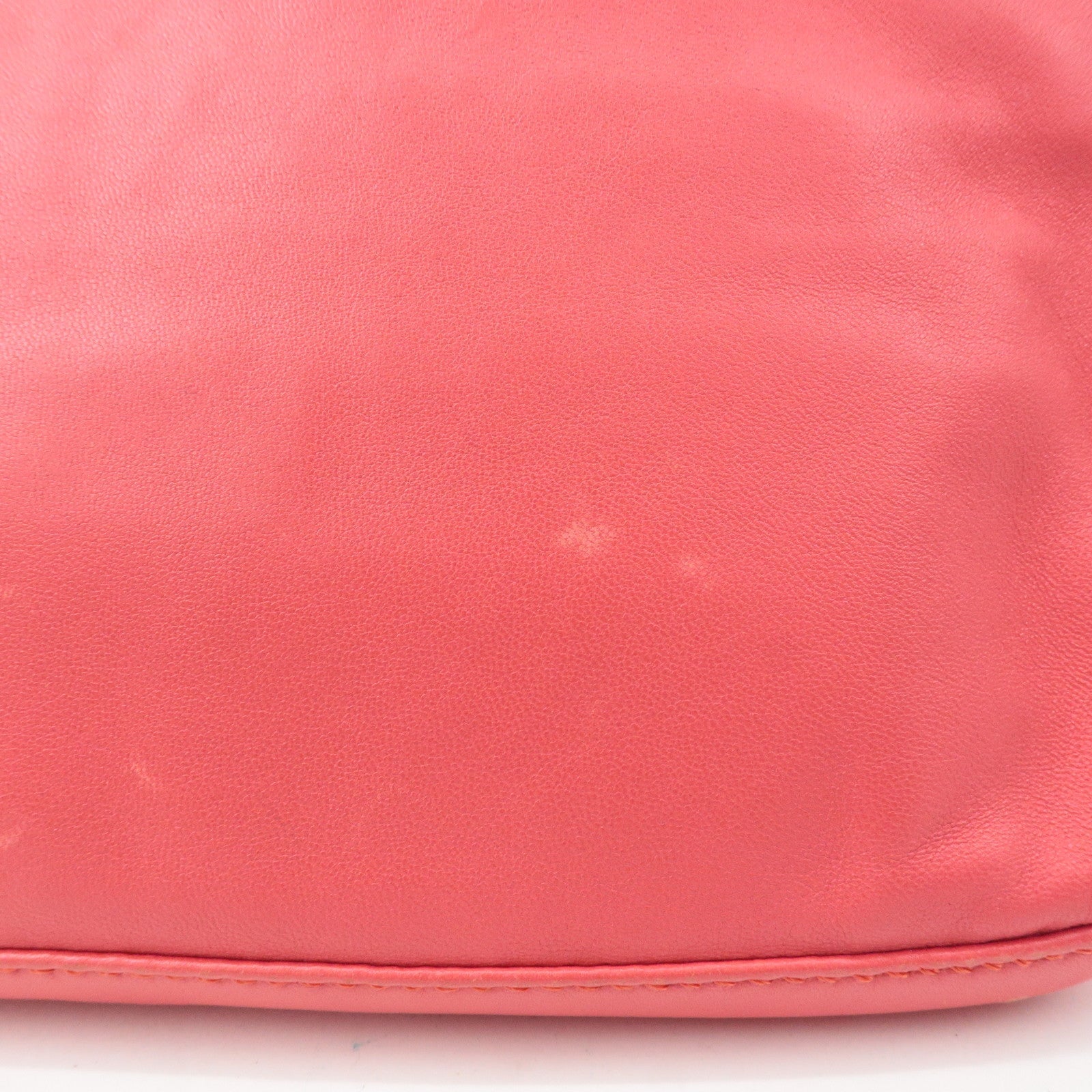FENDI Mamma Baguette Leather Hand Bag Shoulder Bag Pink 8BR600