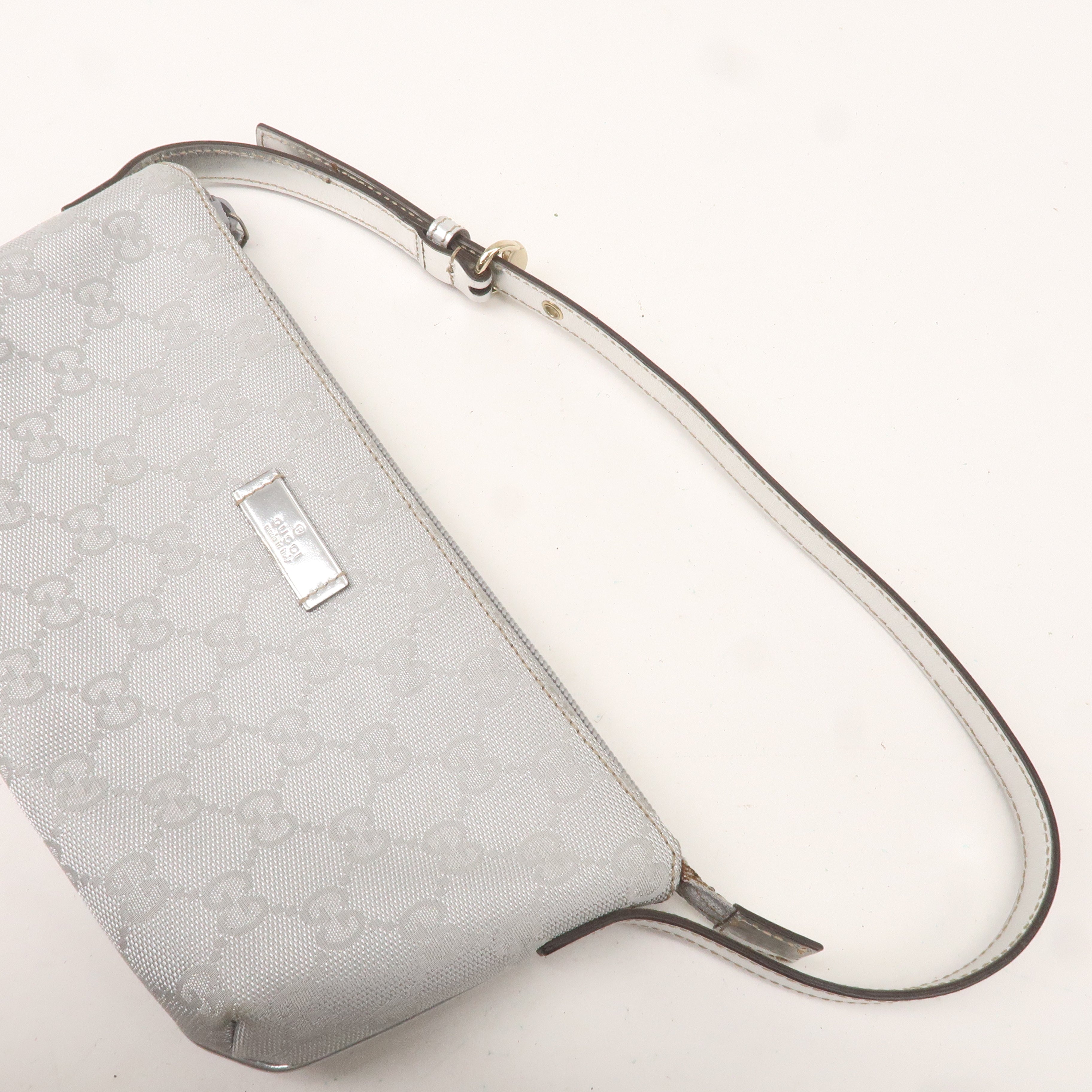 GUCCI Boat Bag Set of 2 GG Canvas Leather Hand Bag 07198 190393