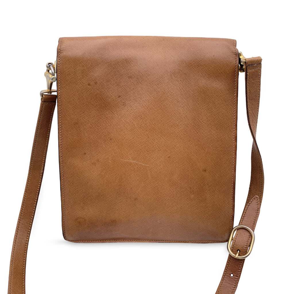 Gucci Vintage Beige Leather Men Purse Shoulder Bag