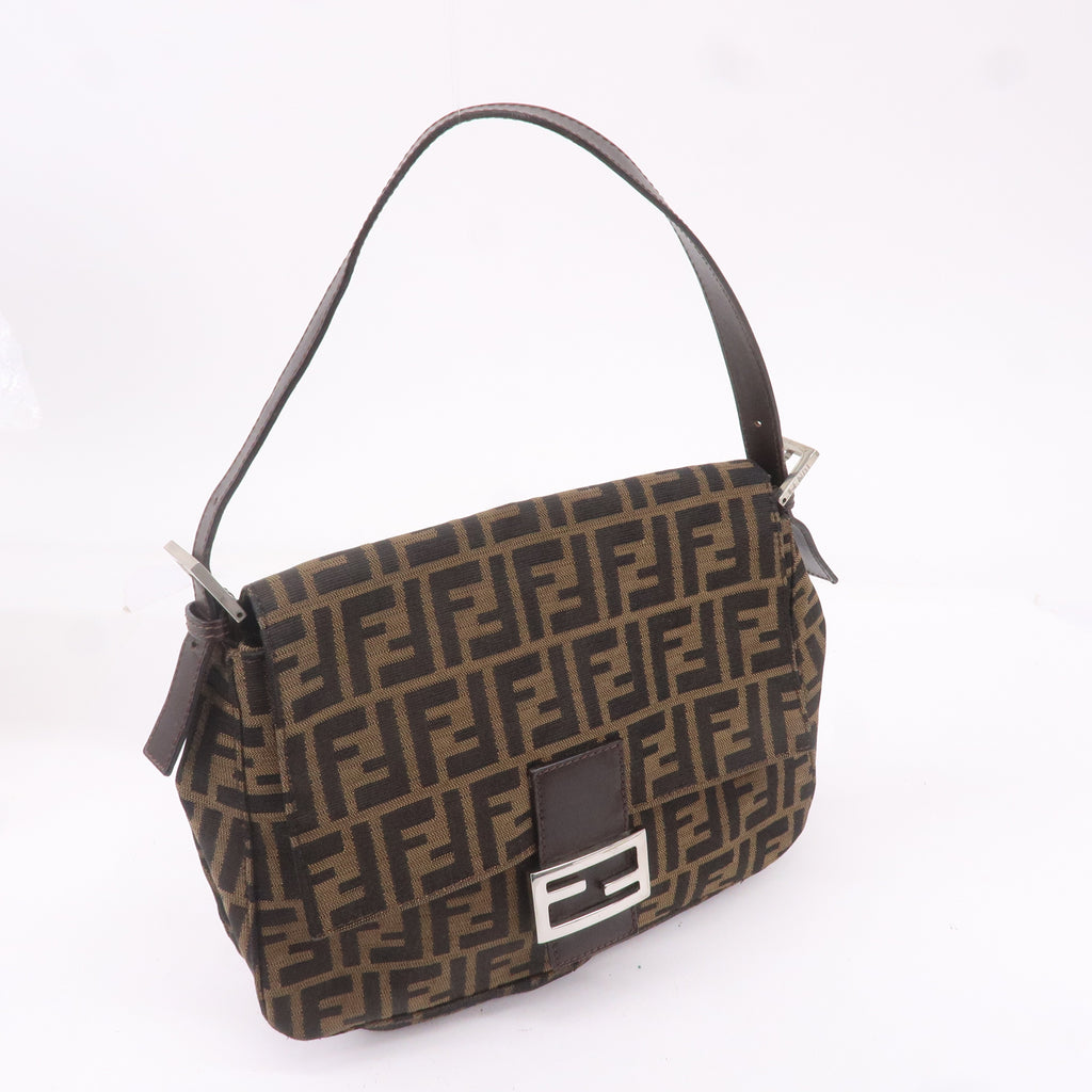 FENDI Zucca Canvas Leather Shoulder Bag 26325
