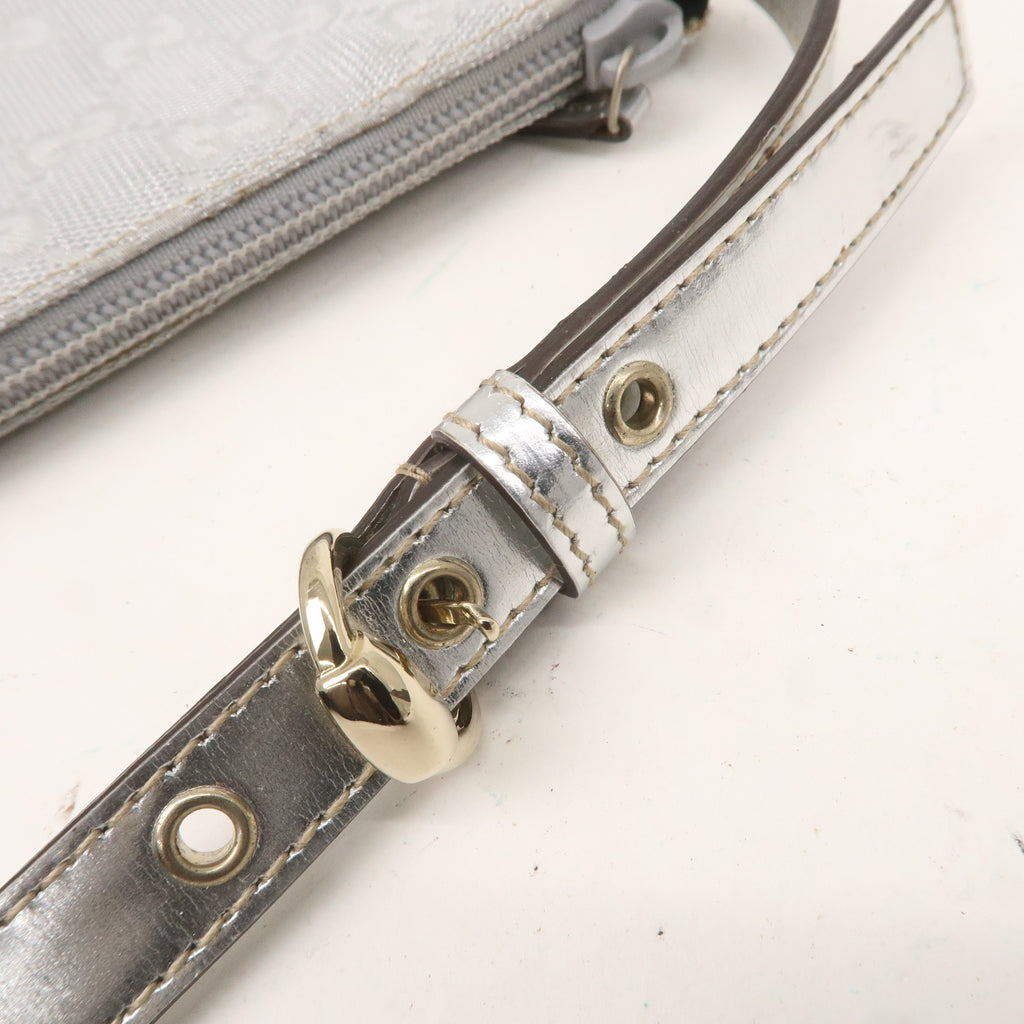 GUCCI Boat Bag Set of 2 GG Canvas Leather Hand Bag 07198 190393