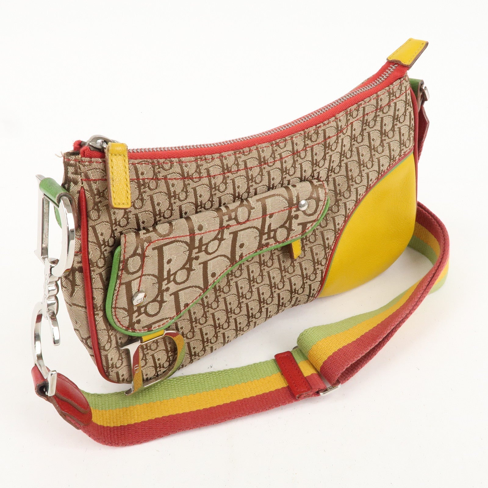 Christian Dior Rasta Torotter Canvas Leather Shoulder Bag