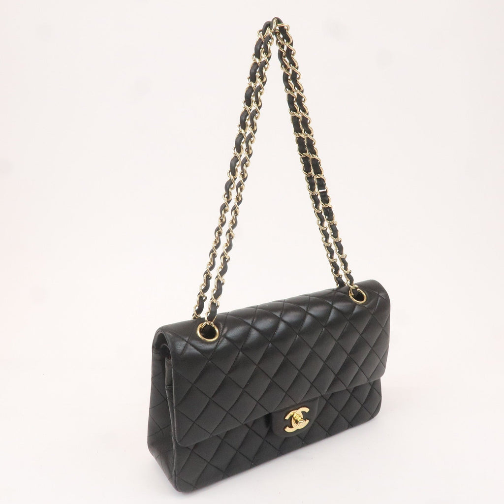 CHANEL Matelasse 25 Lamb Skin Double Flap Shoulder Bag A01112