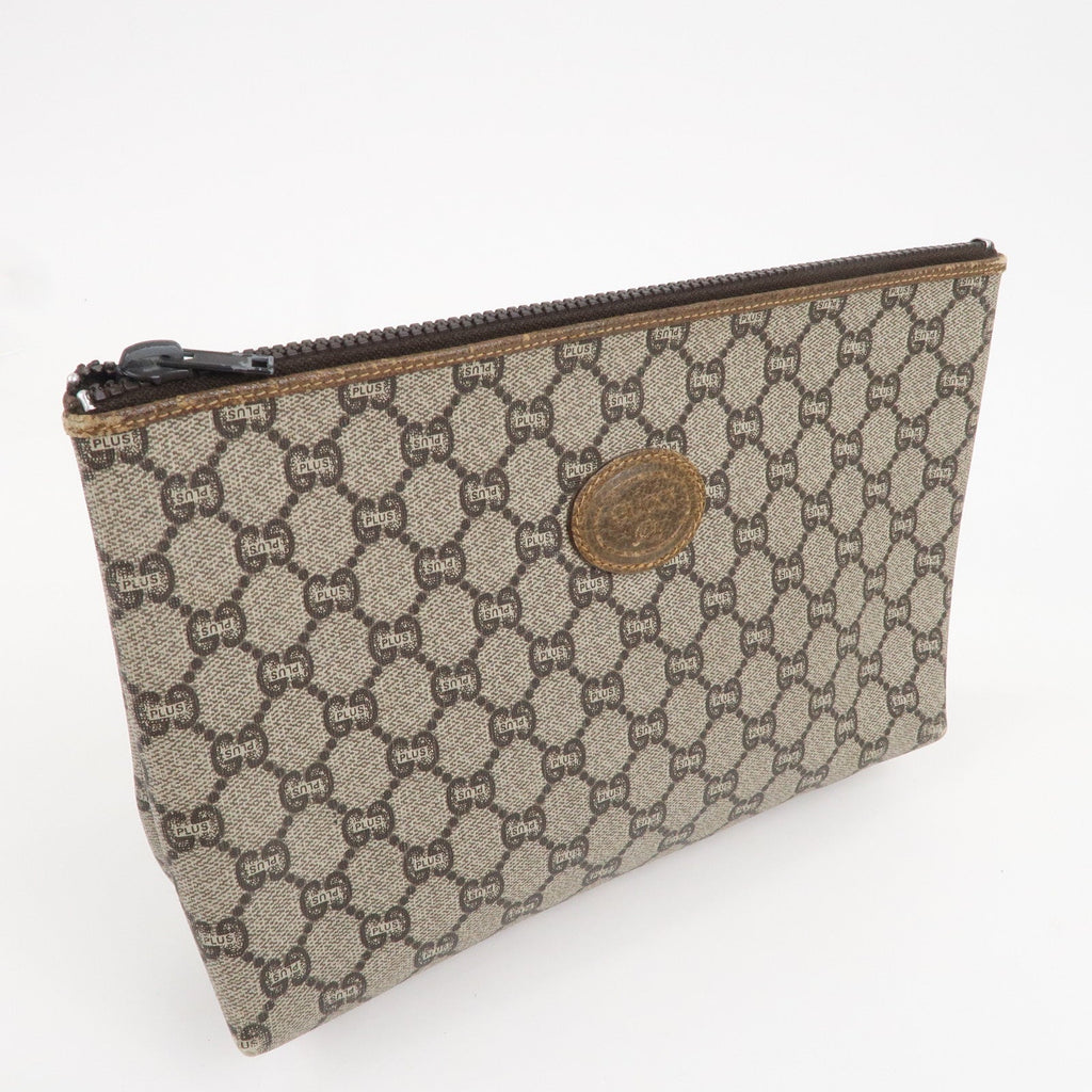 GUCCI Set of 3 Old Gucci Leather Second Bag Pouch Beige Brown