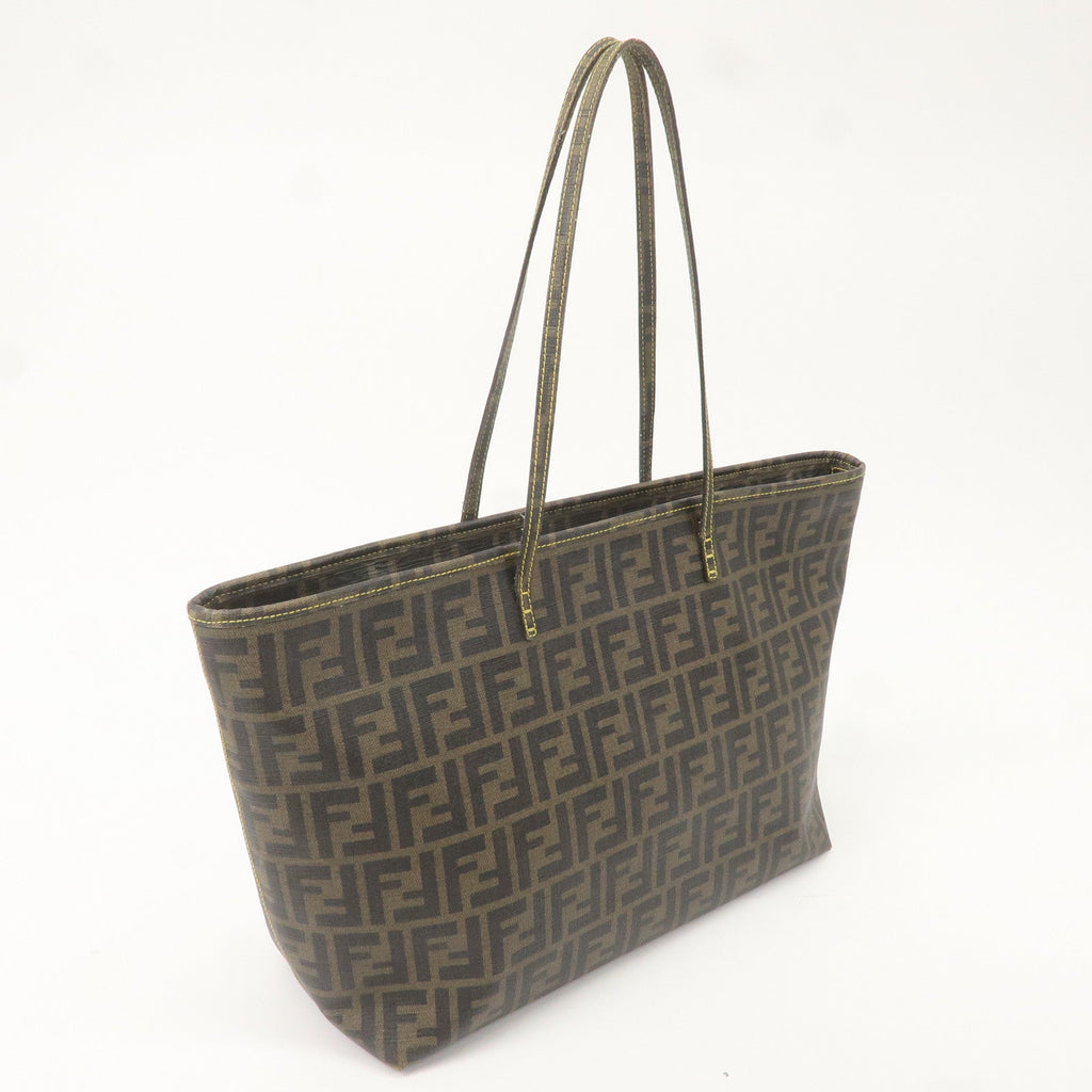 FENDI Zucca PVC Tote Bag Khaki Black Yellow 8BH185
