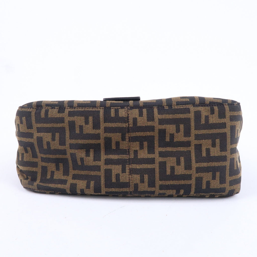 FENDI Zucca Mamma Baguette Canvas Leather Shoulder Bag 26325