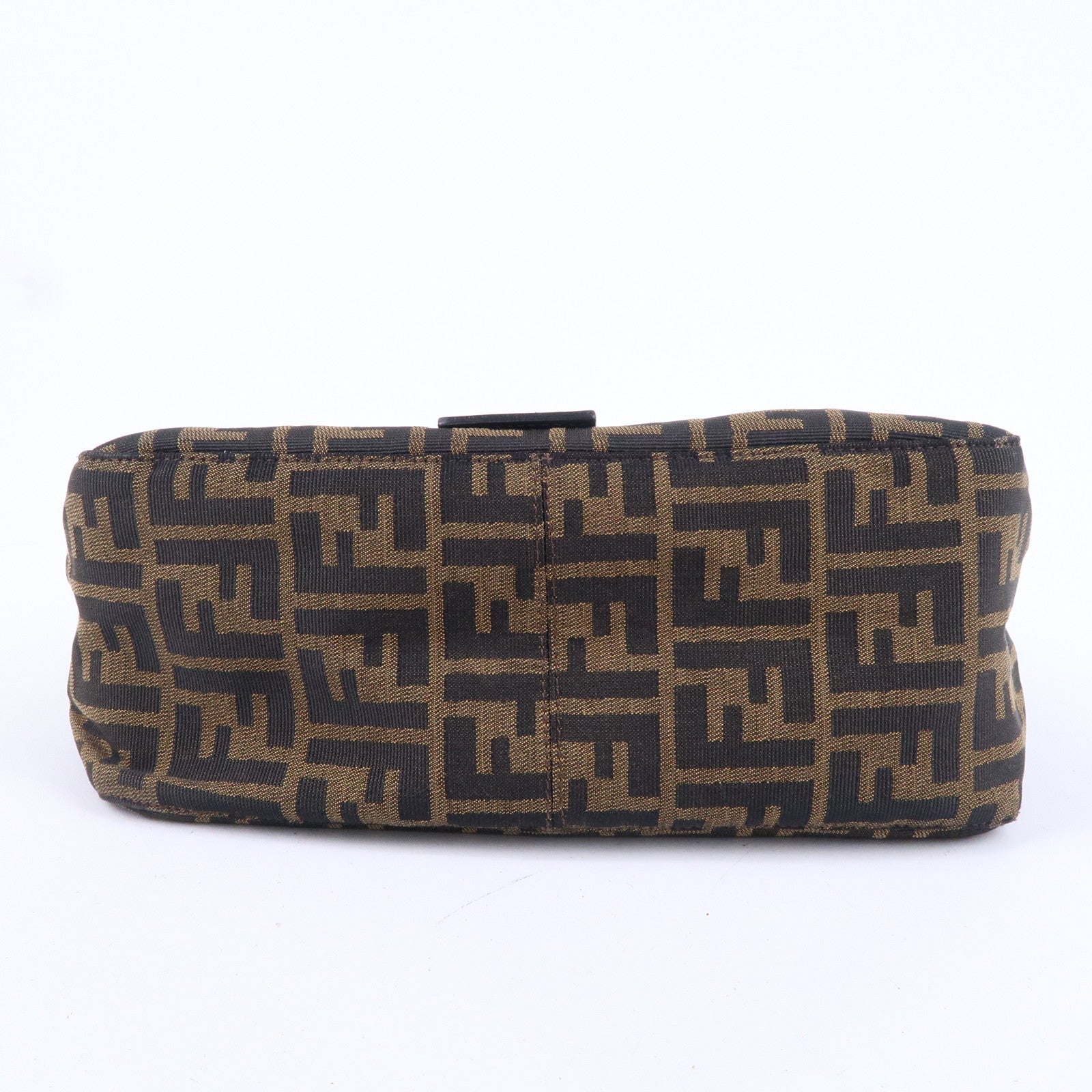 FENDI Zucca Mamma Baguette Canvas Leather Shoulder Bag 26325