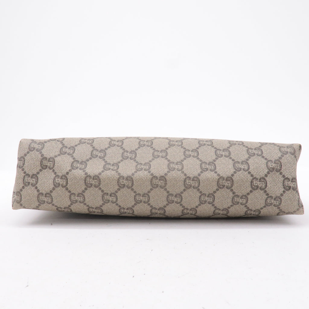 GUCCI Set of 2 Old Gucci GG Plus Leather Clutch Bag Beige Brown