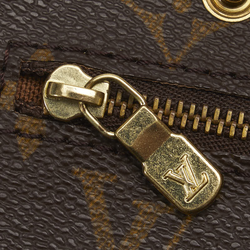 Louis Vuitton Monogram Landnet GM Shoulder Bag M42244 Brown PVC Leather Lady Louis Vuitton
