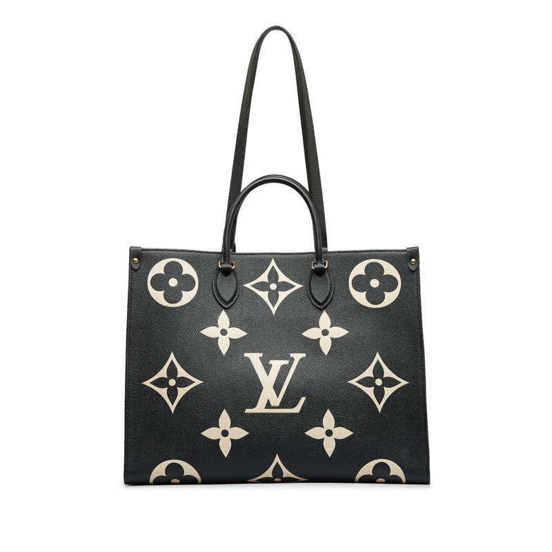 Louis Vuitton Monogram Implant Onzagor GM Handbag Shoulder Bag 2WAY M45945 Black Ivory Leather  Louis Vuitton