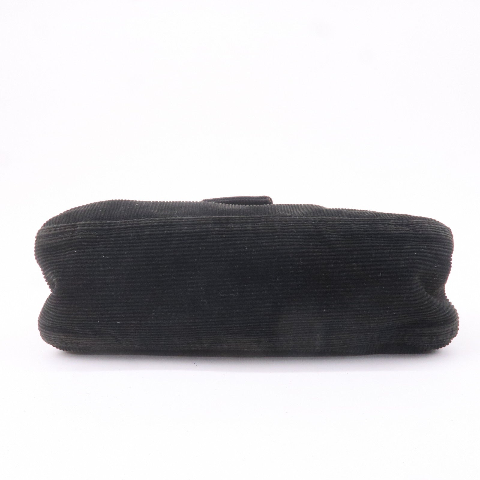 FENDI Corduroy Shoulder Bag Hand Bag Black