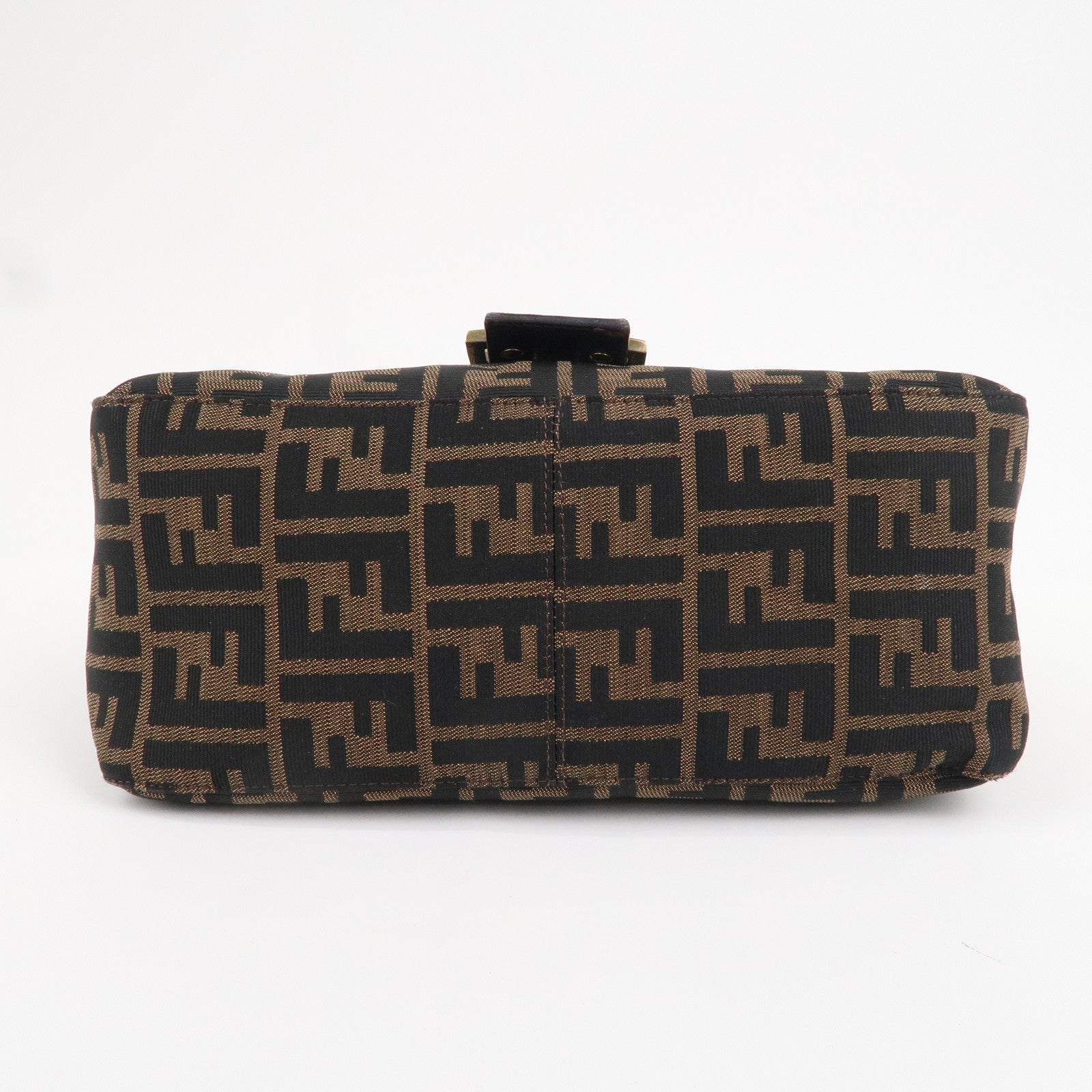 FENDI Mamma Baguette Zucca Canvas Leather Shoulder Bag 26325