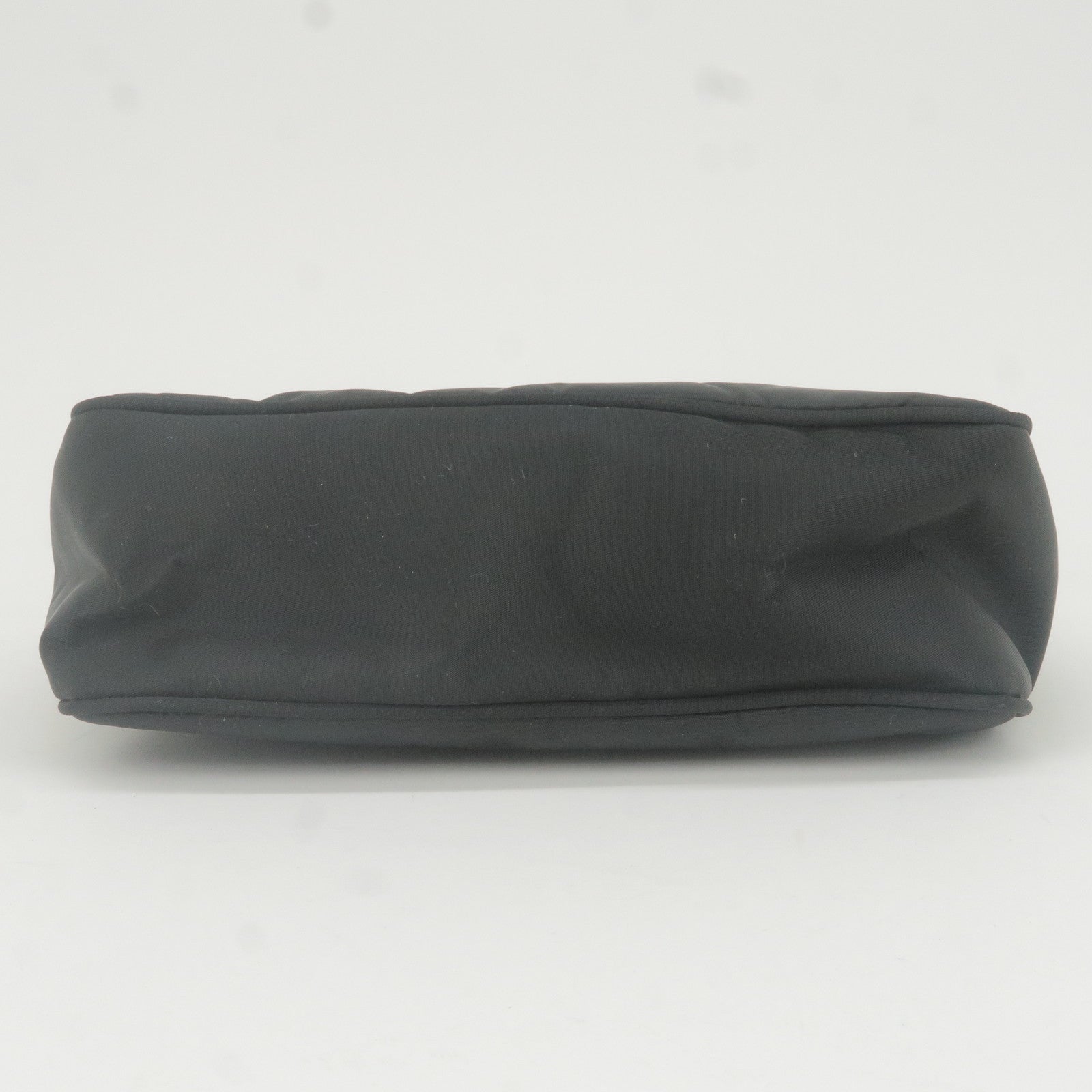 Prada Logo Nylon Pouch Mini Hand Bag Purse NERO Black MV519