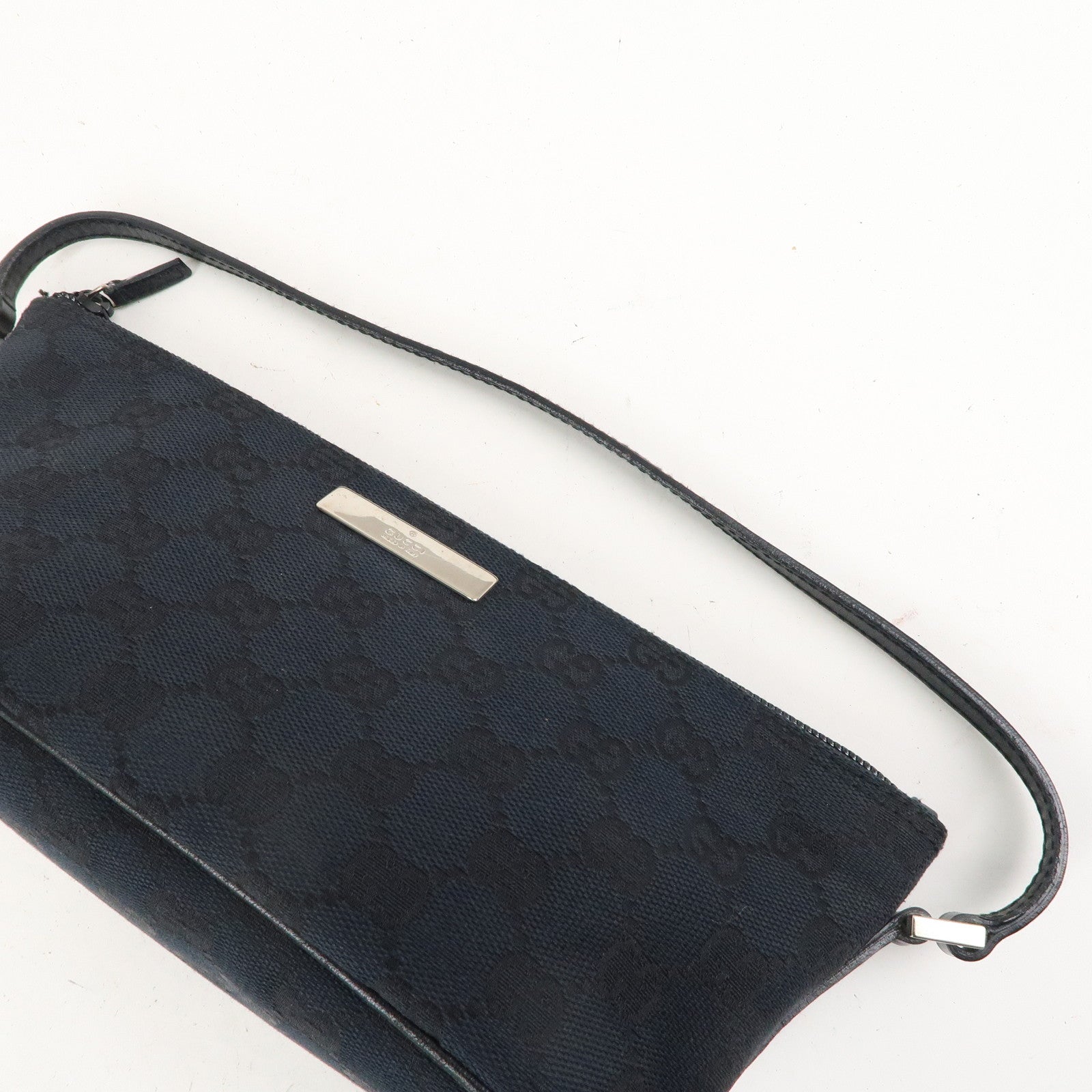 GUCCI Set of 2 Boat Bag GG Canvas Leather Pouch 07198 039.1103