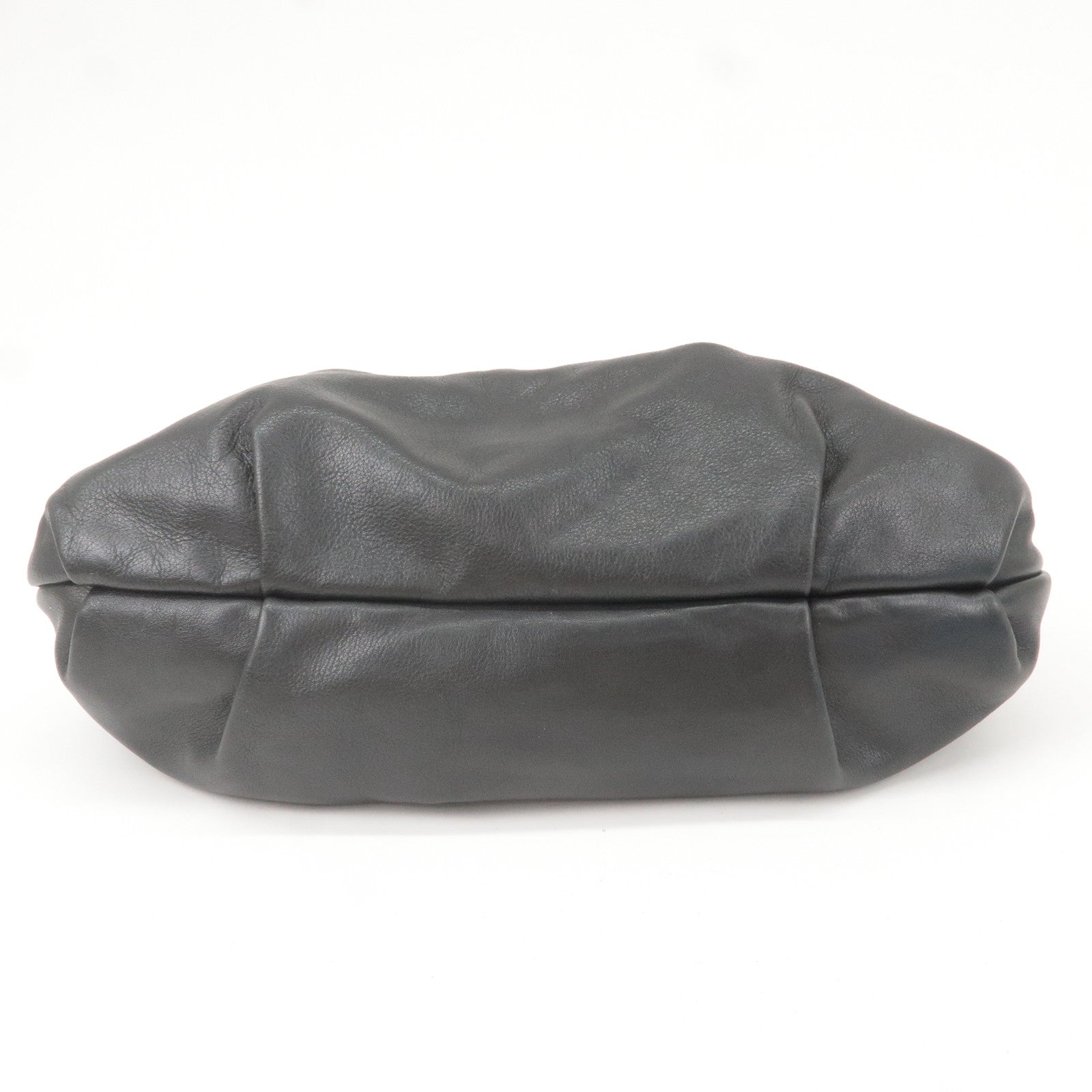Prada Logo Leather Shoulder Bag Hand Bag Black BR3795