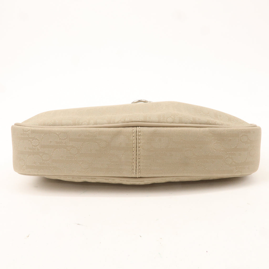 Christian Dior Trotter Nylon Leather Shoulder Bag Beige