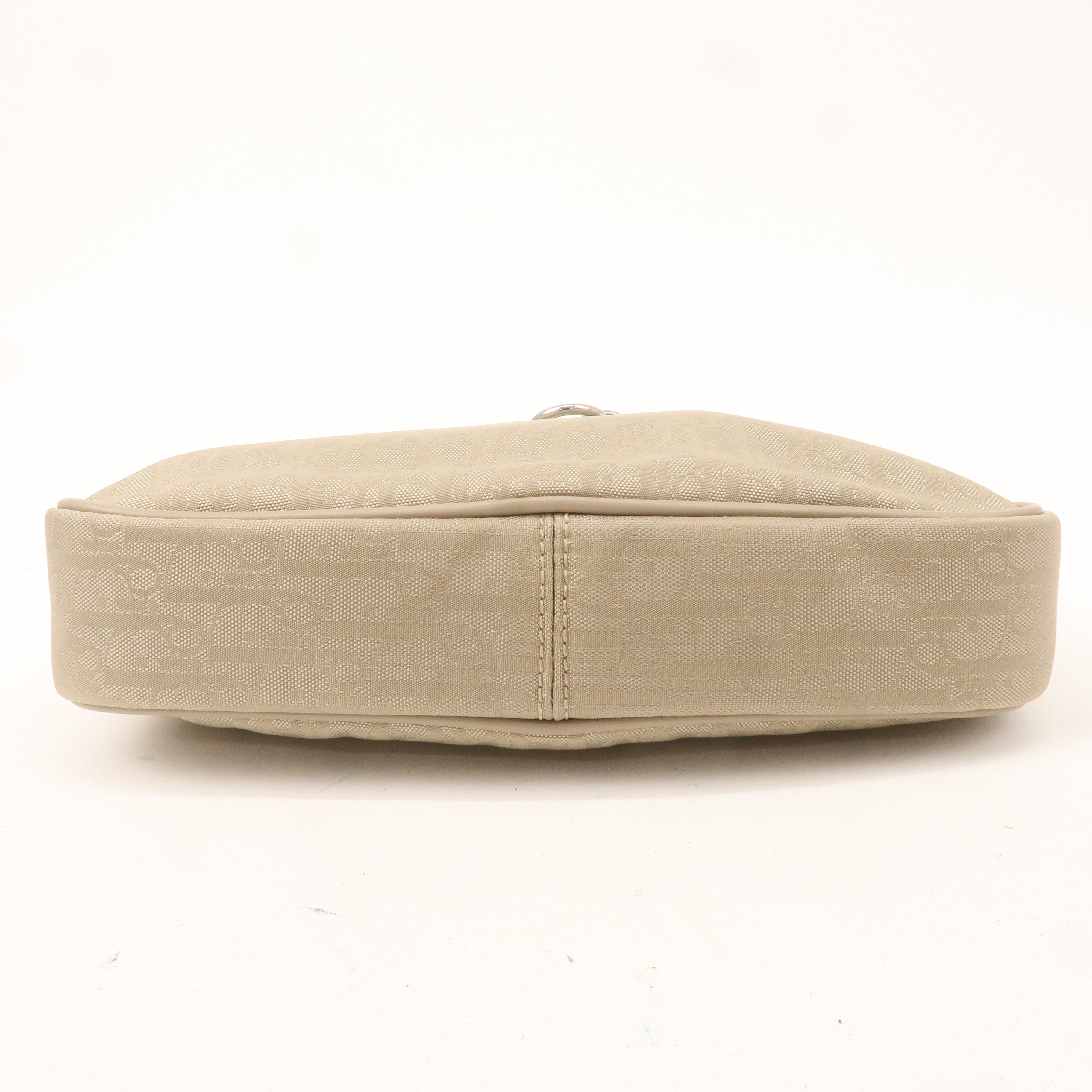 Christian Dior Trotter Nylon Leather Shoulder Bag Beige