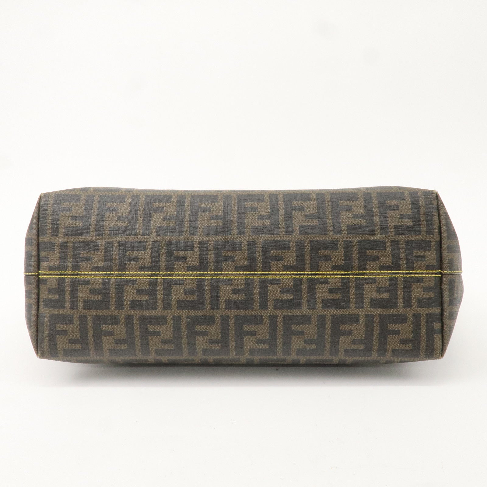 FENDI Zucca PVC Tote Bag Khaki Black Yellow 8BH185