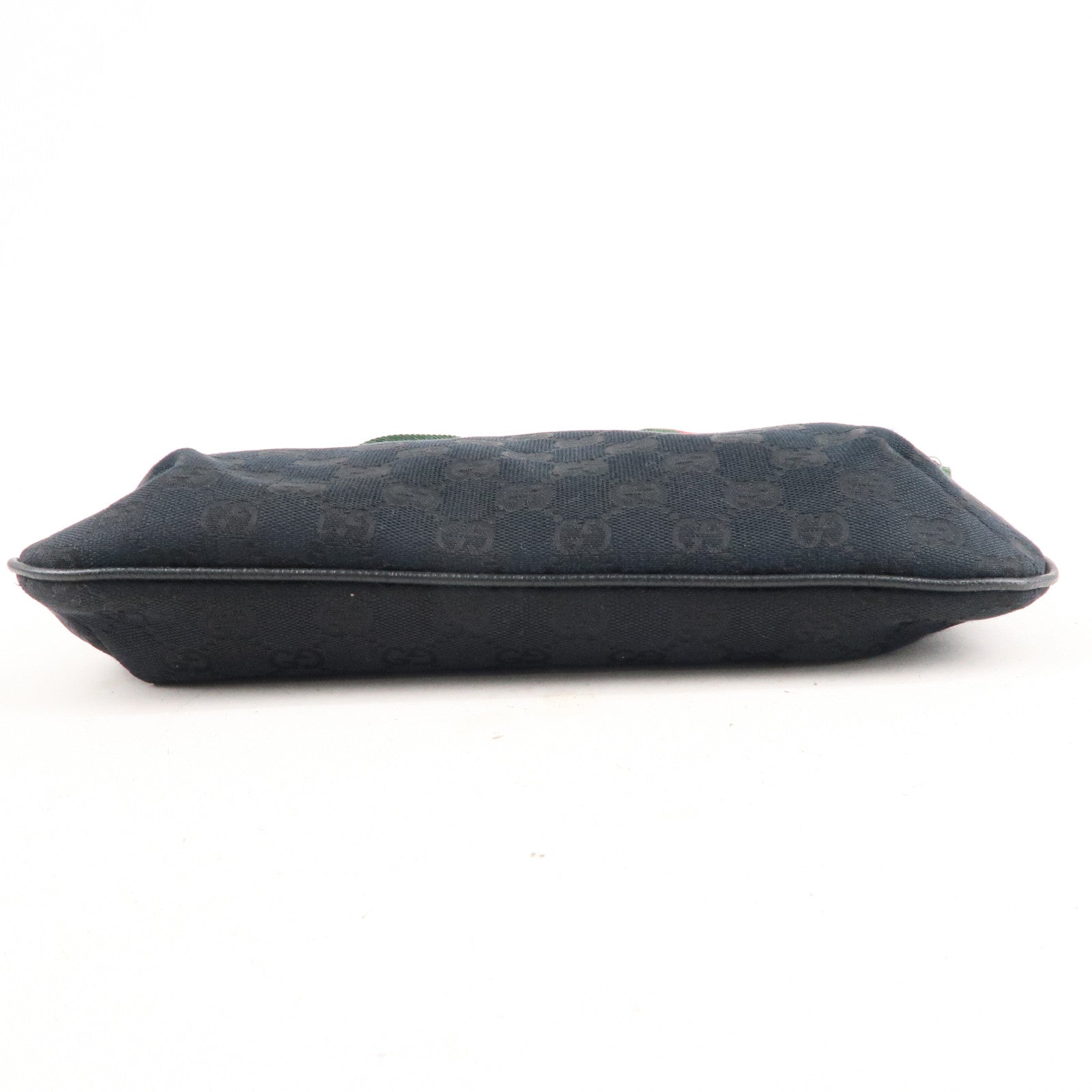 GUCCI Sherry GG Canvas Leather Shoulder Bag Black 189749