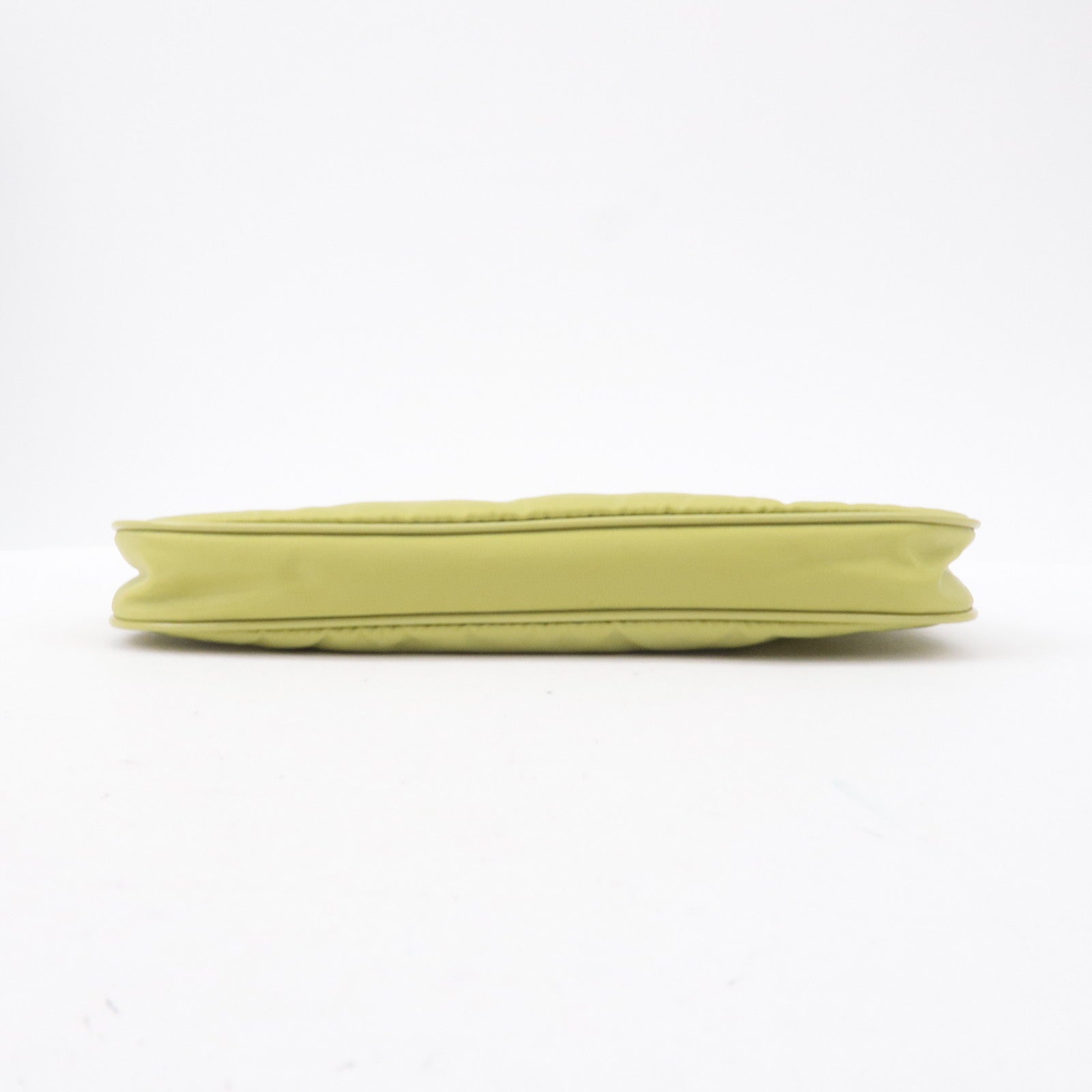 Prada Logo Nylon Leather Chain Shoulder Bag Light Green BR0104