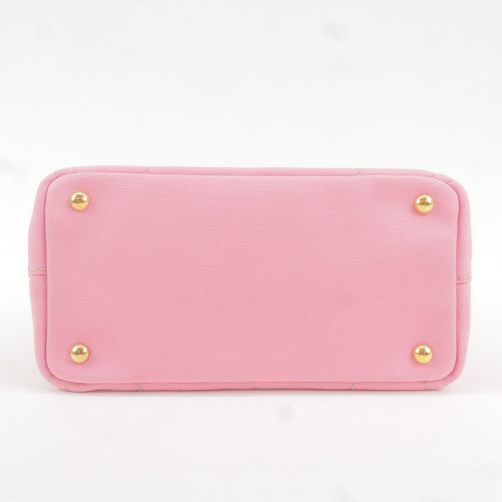 Prada Canapa Mini Canvas 2Way Bag Shoulder Bag Pink 1BG439