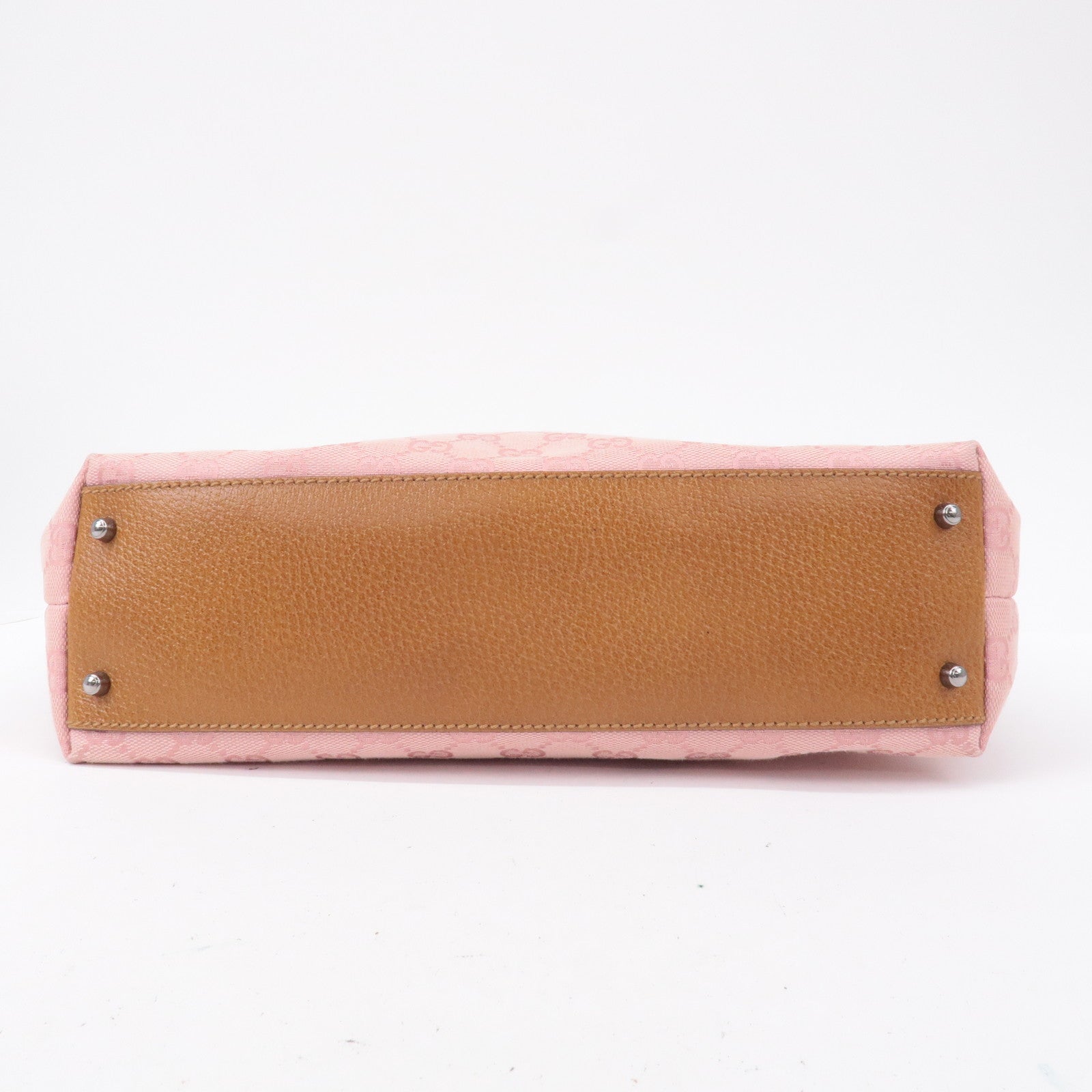 GUCCI GG Canvas Leather Mini Boston Bag Hand Bag Pink 113009