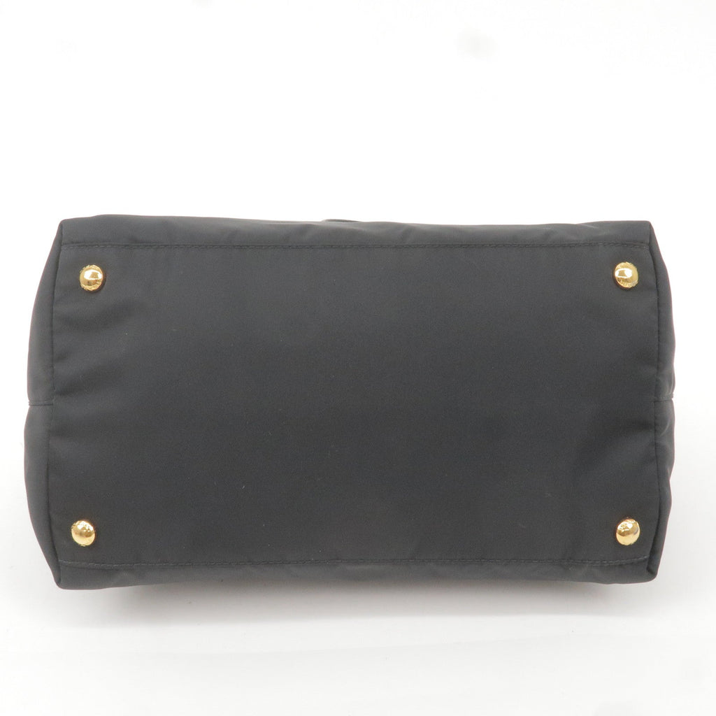 Prada Logo Nylon Leather 2Way Bag Hand Bag NERO Black BN2106