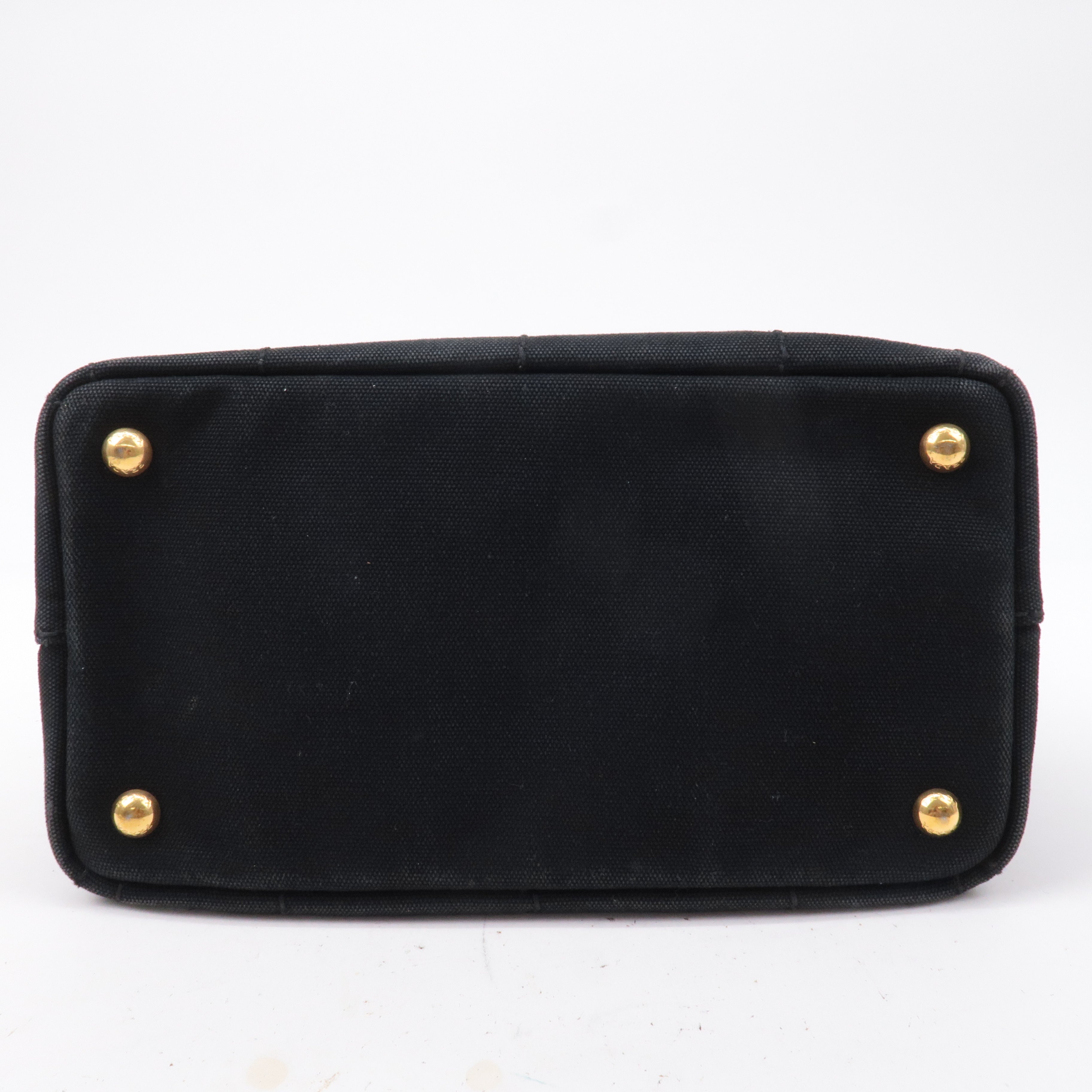 Prada Canapa Mini Canvas Tote Bag Hand Bag Black