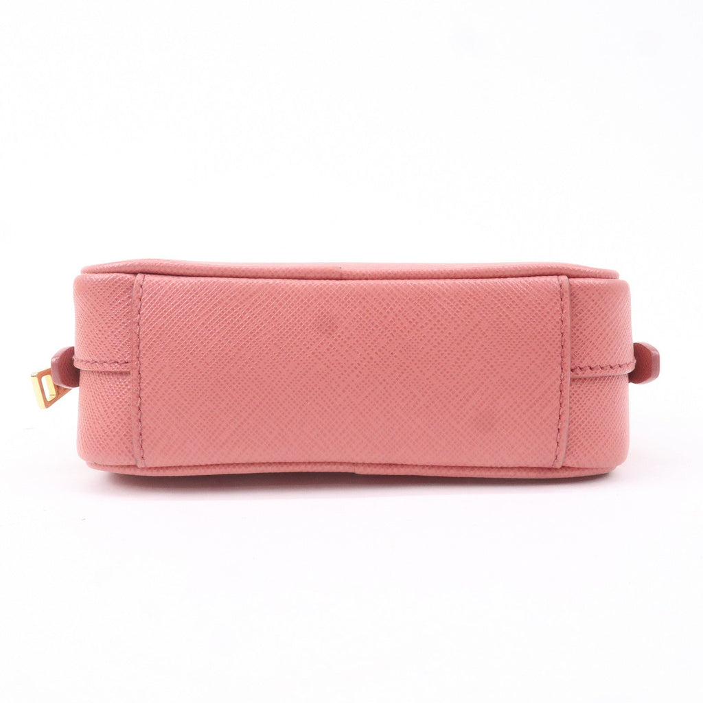 Prada Logo Leather Crossbody Shoulder Bag Pink 1N1674