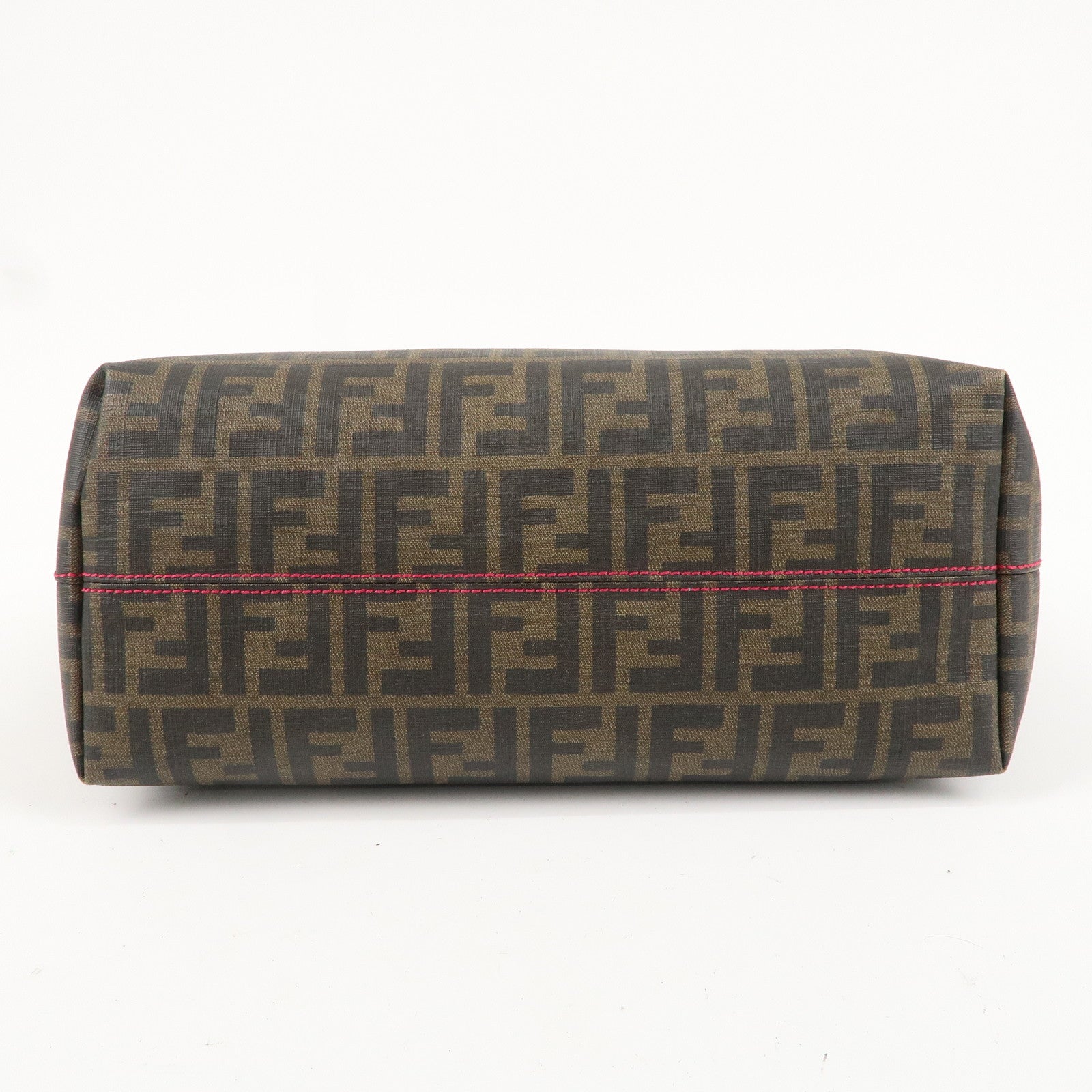 FENDI Zucca Logo Print PVC Tote Bag Brown Black Pink 8BH198