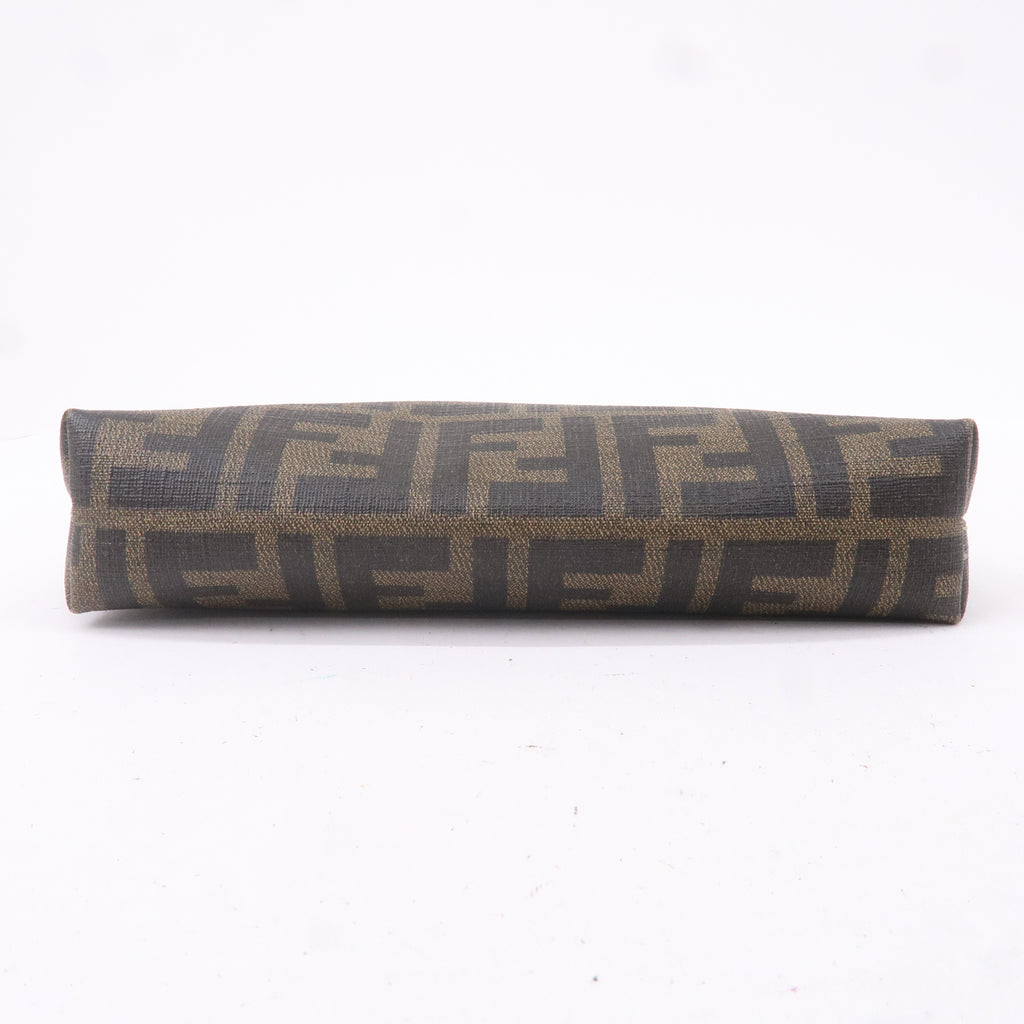 FENDI Zucca Print PVC Accessory Pouch Bag Khaki Green 8BR592