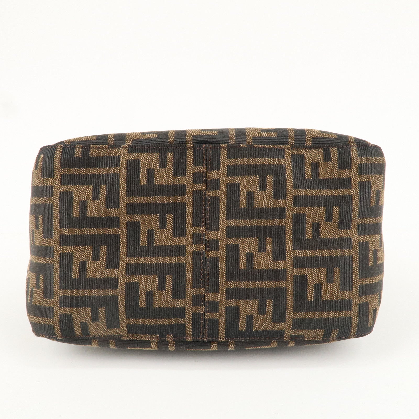FENDI Zucca Canvas Leather Shoulder Bag Brown 222826