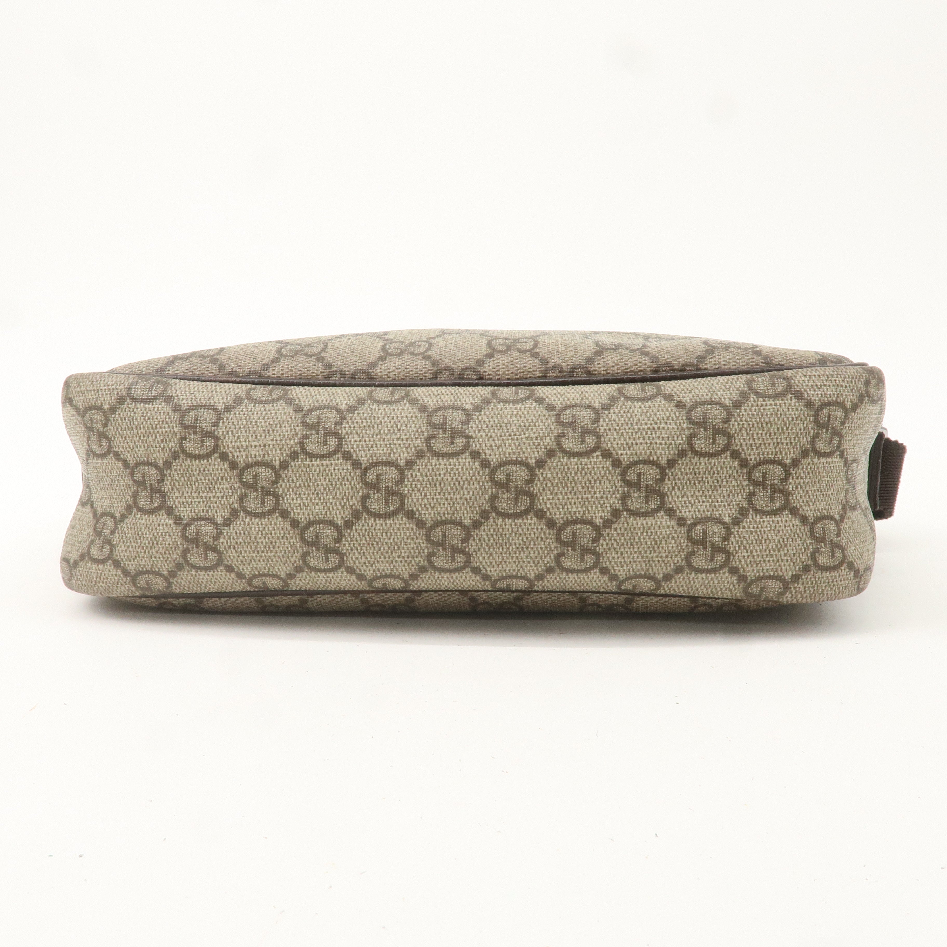GUCCI GG Supreme Leather Shoulder Bag Beige Brown 114291