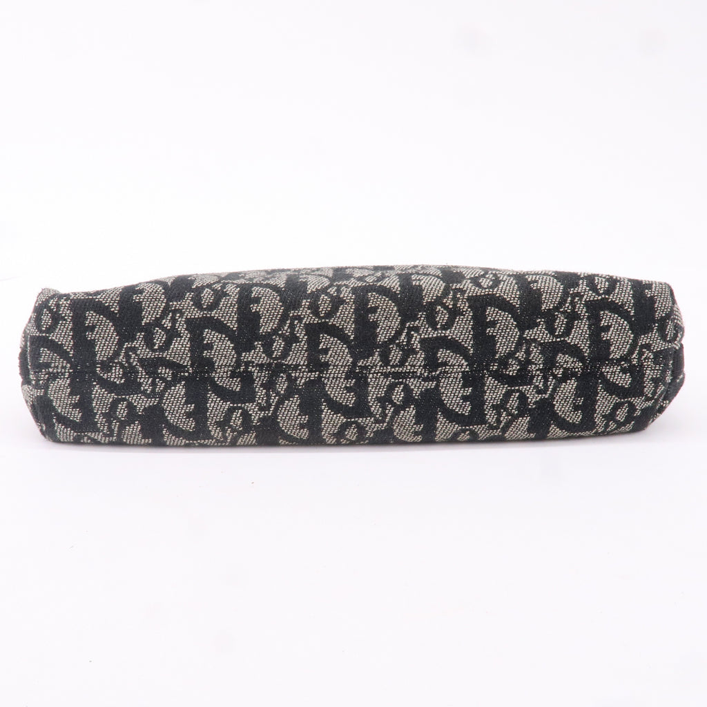 Christian Dior Trotter Canvas Leather Hand Bag Pouch Black