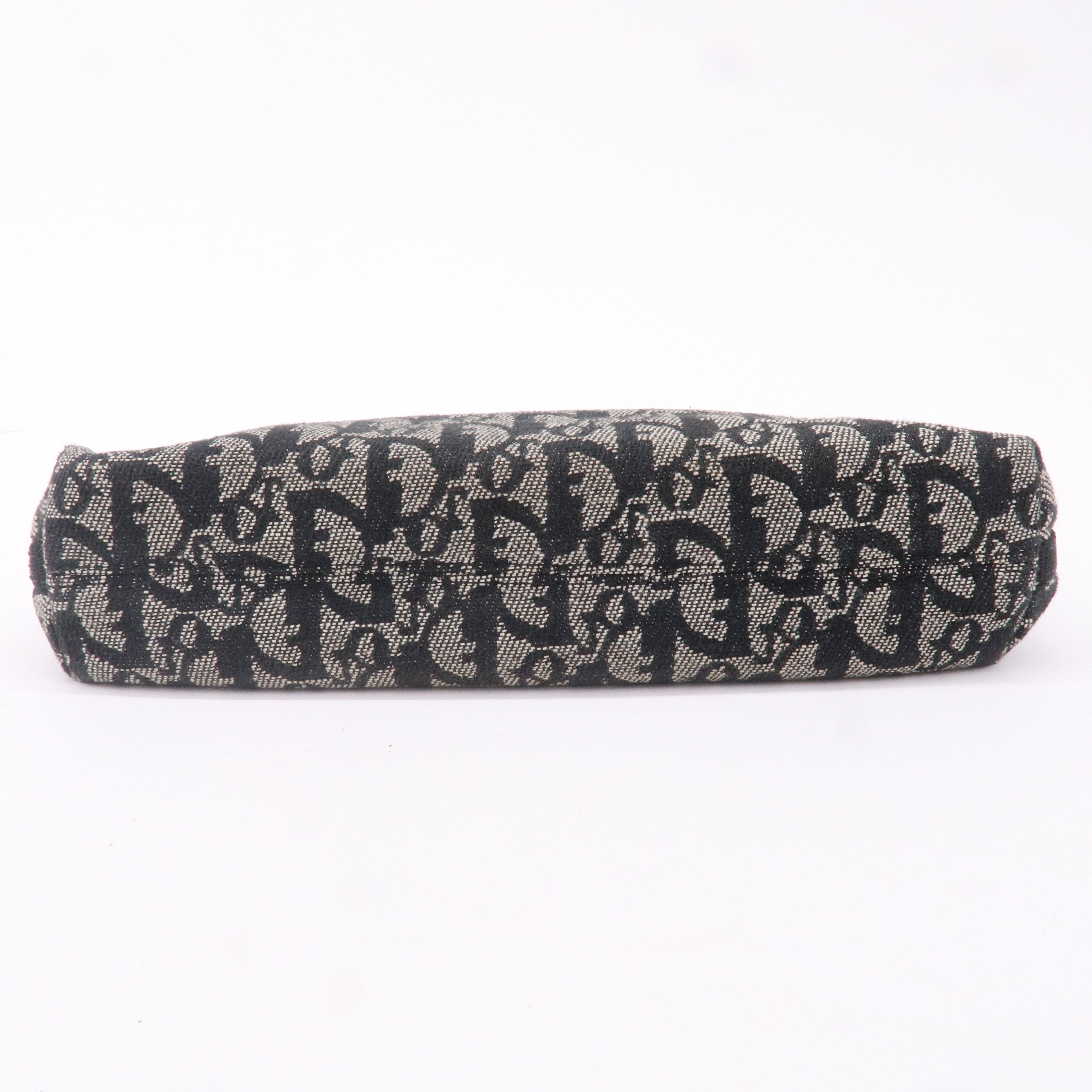 Christian Dior Trotter Canvas Leather Hand Bag Pouch Black