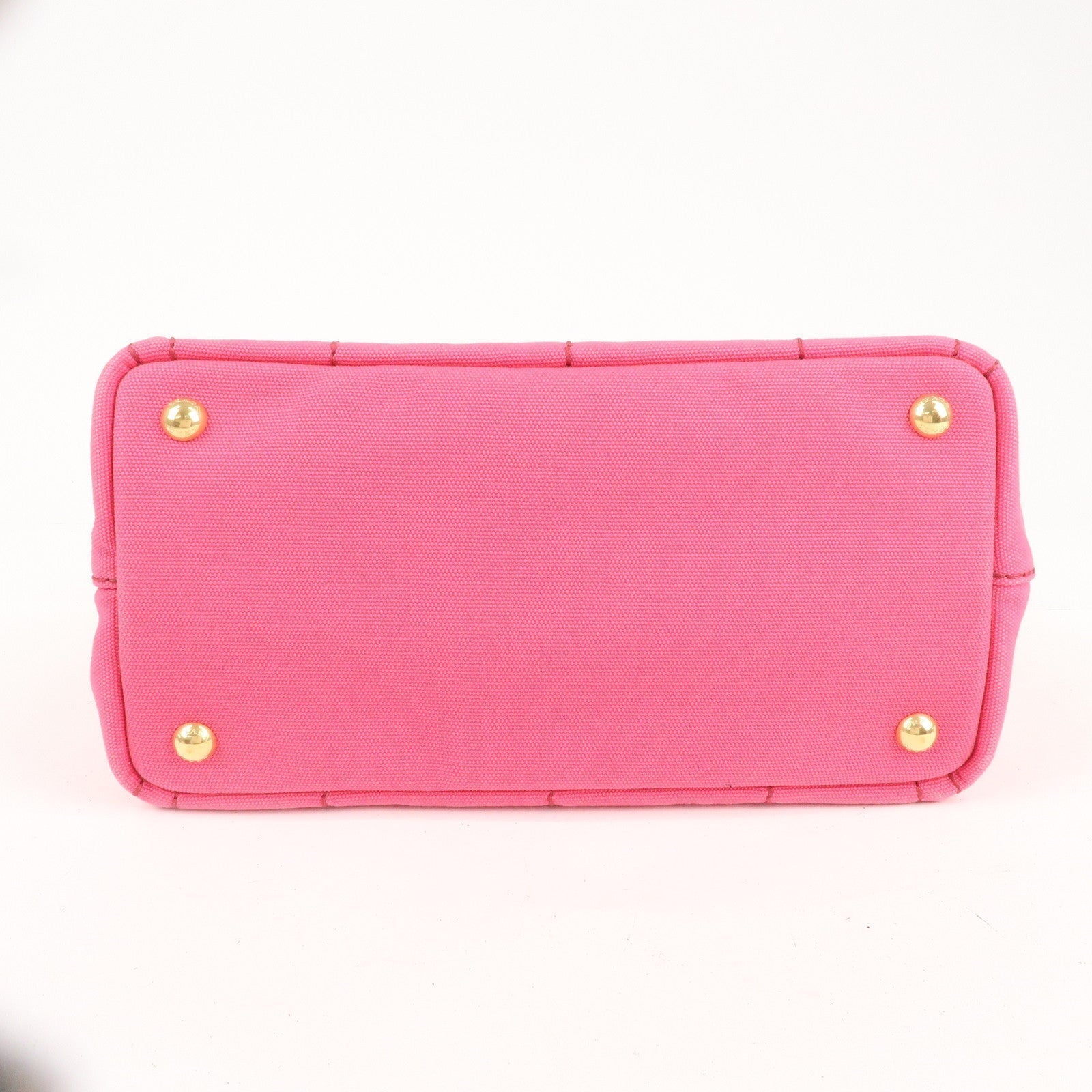 Prada Logo Canapa Mini Canvas 2Way Tote Bag Pink 1BG439