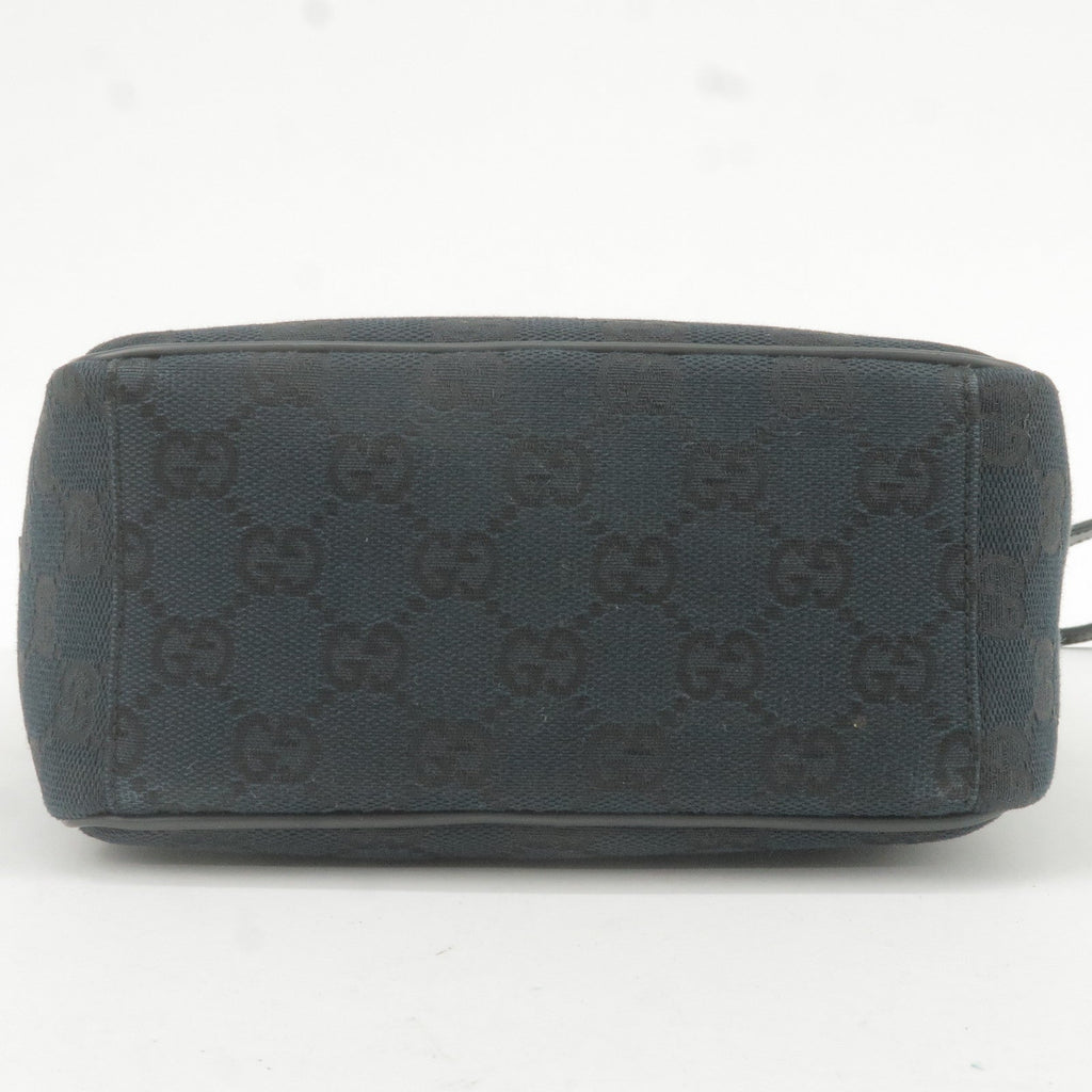 GUCCI GG Canvas Leather Shoulder Bag Hand Bag Black 018 1612