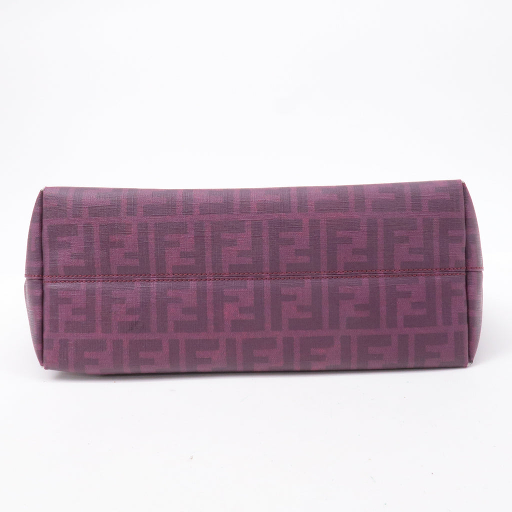 FENDI Zucca Logo Print PVC Leather Tote Bag Purple 8BH198