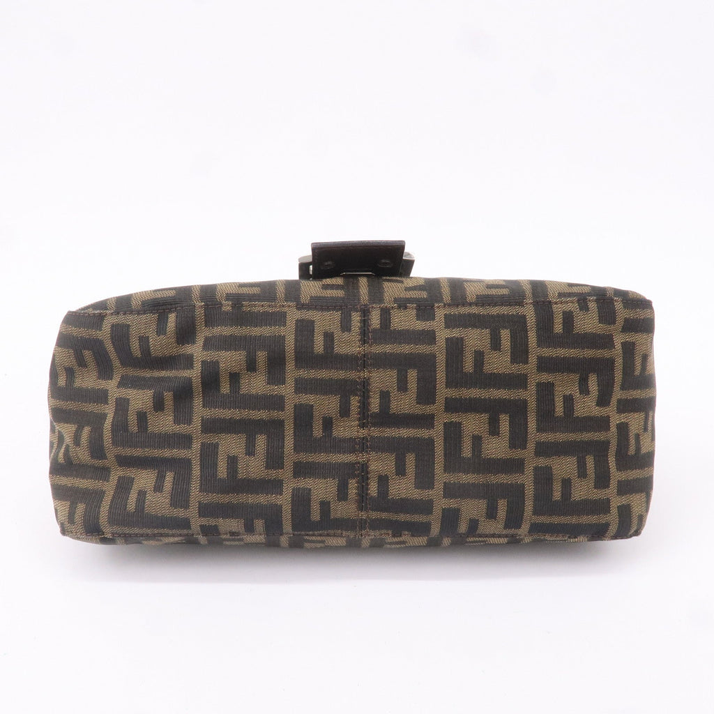 FENDI Mamma Baguette Zucca Canvas Leather Shoulder Bag 26325
